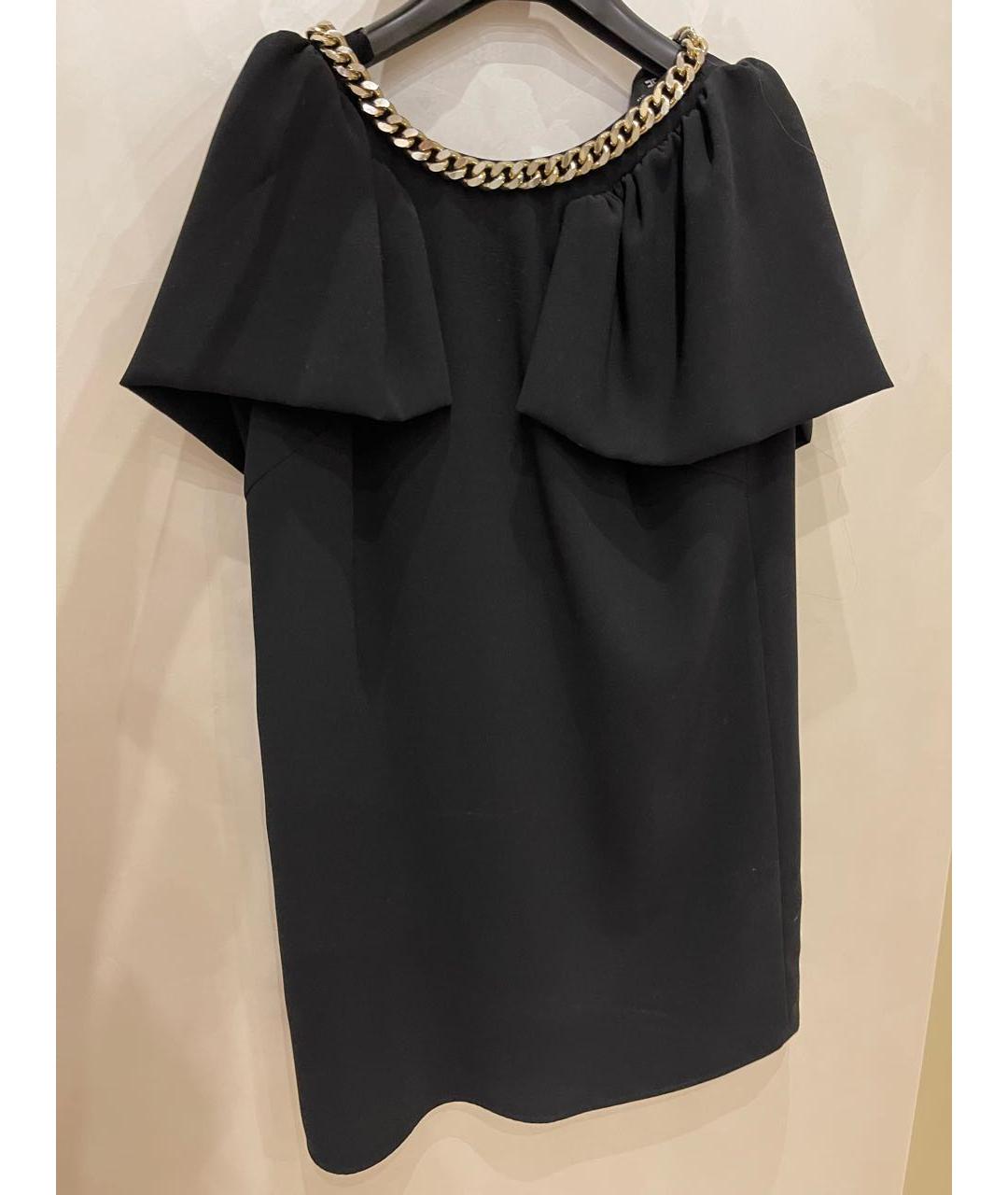 ELISABETTA FRANCHI Черное полиэстеровое повседневное платье, фото 6