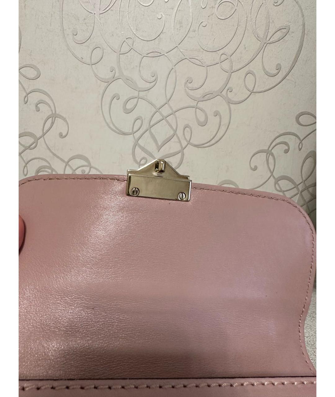 VALENTINO Розовая кожаная сумка через плечо, фото 5