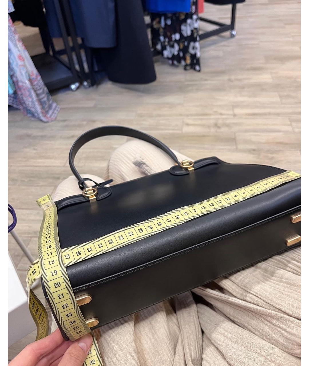 TORY BURCH Черная кожаная сумка с короткими ручками, фото 5