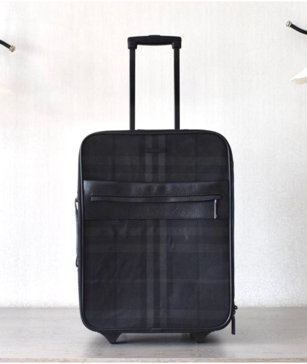 BURBERRY Черный тканевый чемодан, фото 8