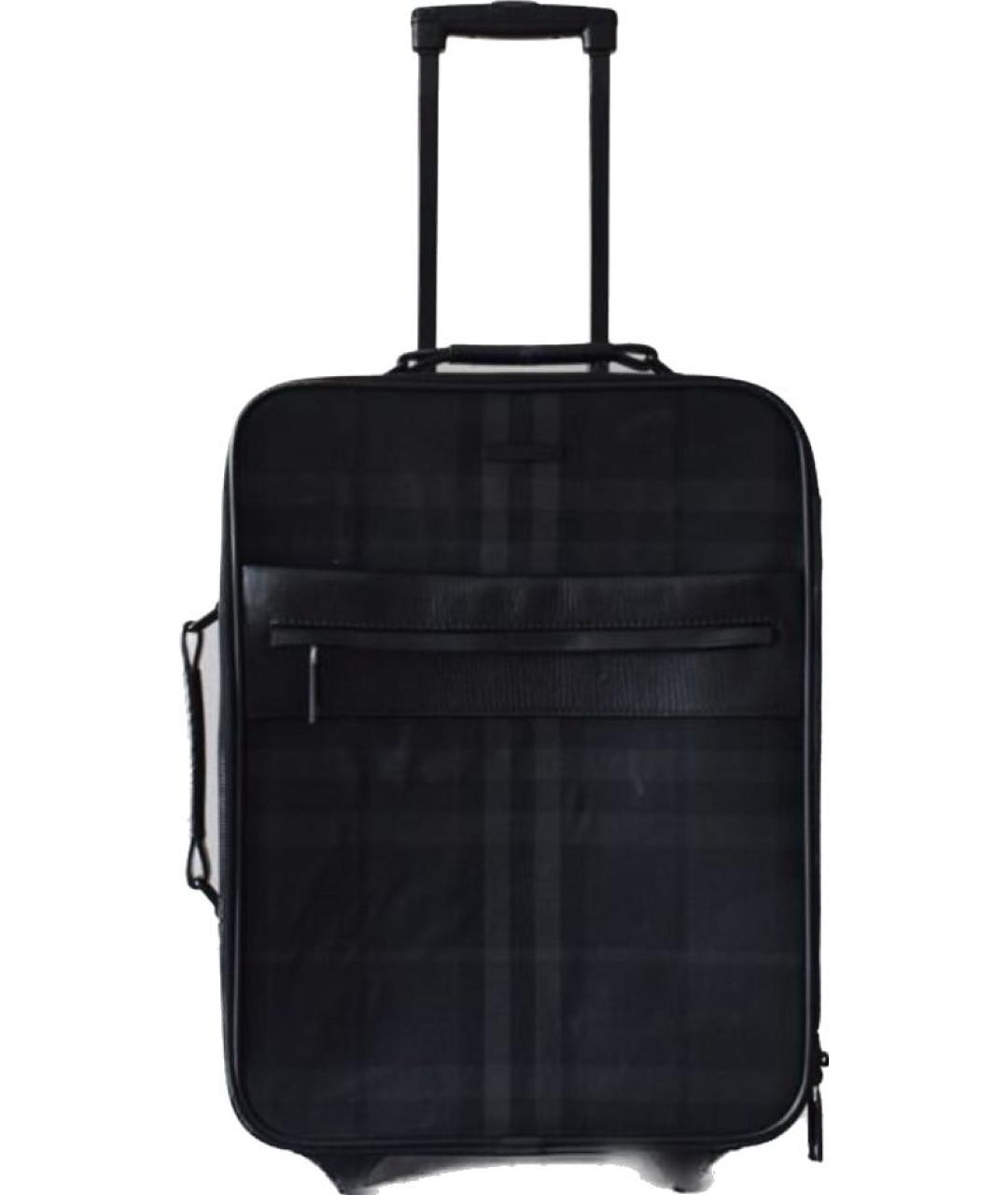 BURBERRY Черный тканевый чемодан, фото 1