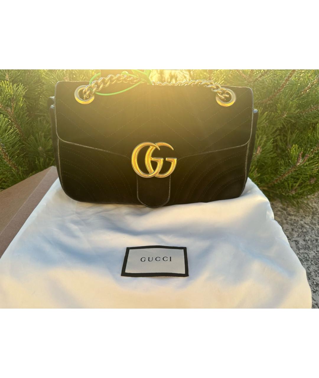 GUCCI Черная бархатная сумка через плечо, фото 3