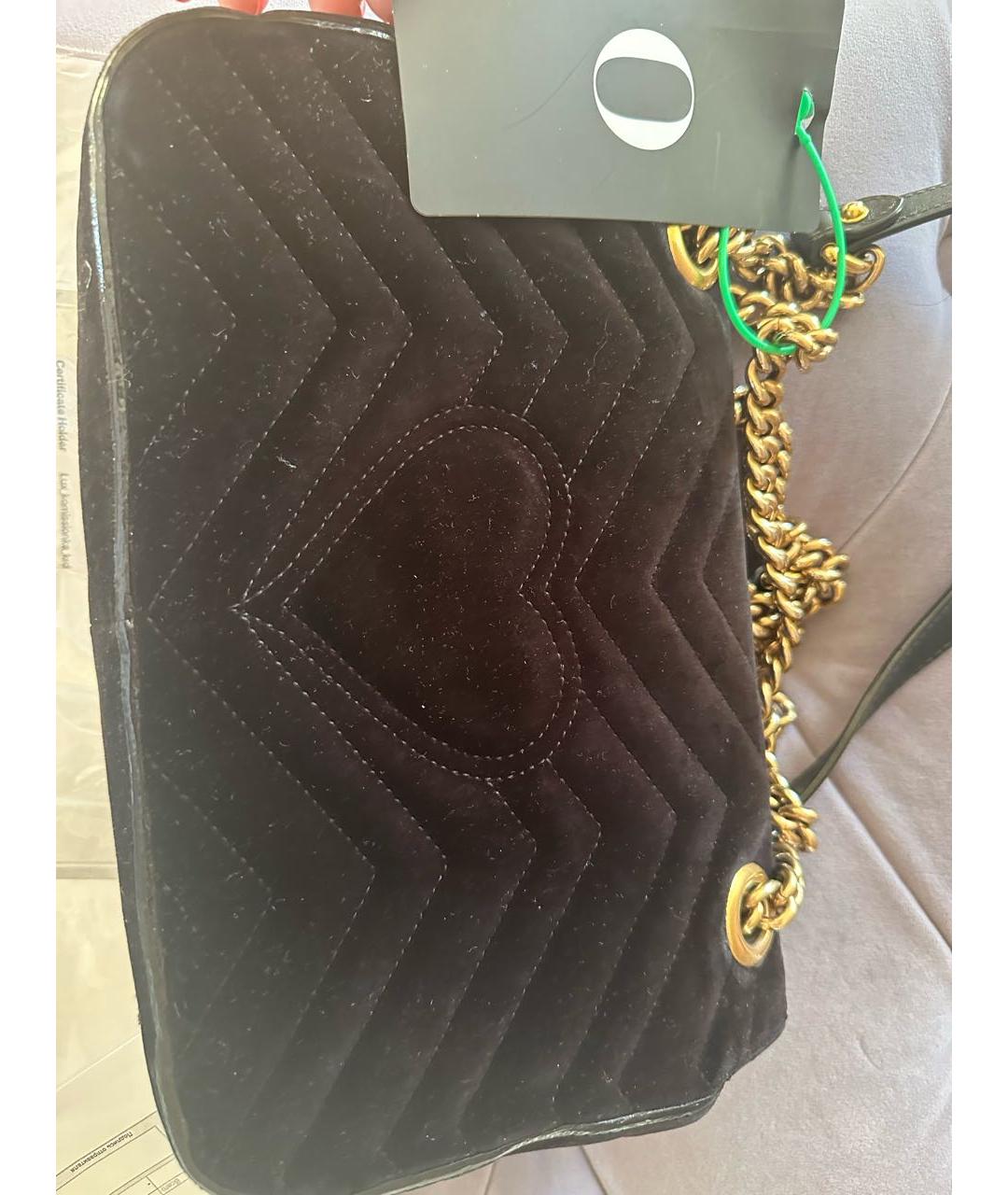 GUCCI Черная бархатная сумка через плечо, фото 4