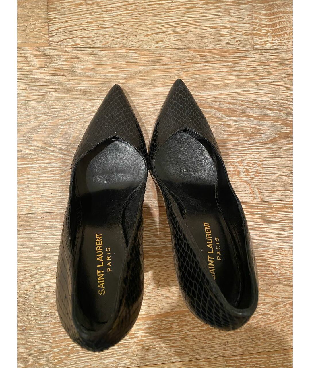 SAINT LAURENT Черные туфли из экзотической кожи, фото 3
