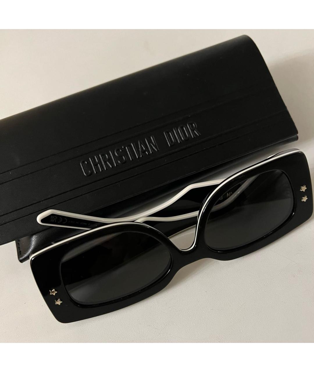 CHRISTIAN DIOR Черные пластиковые солнцезащитные очки, фото 6
