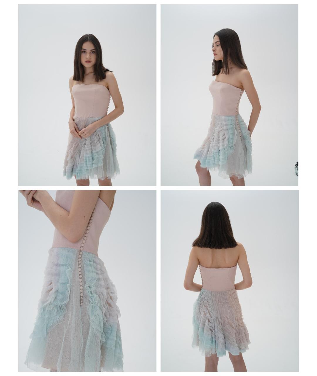 CHRISTIAN DIOR Мульти шелковое коктейльное платье, фото 4