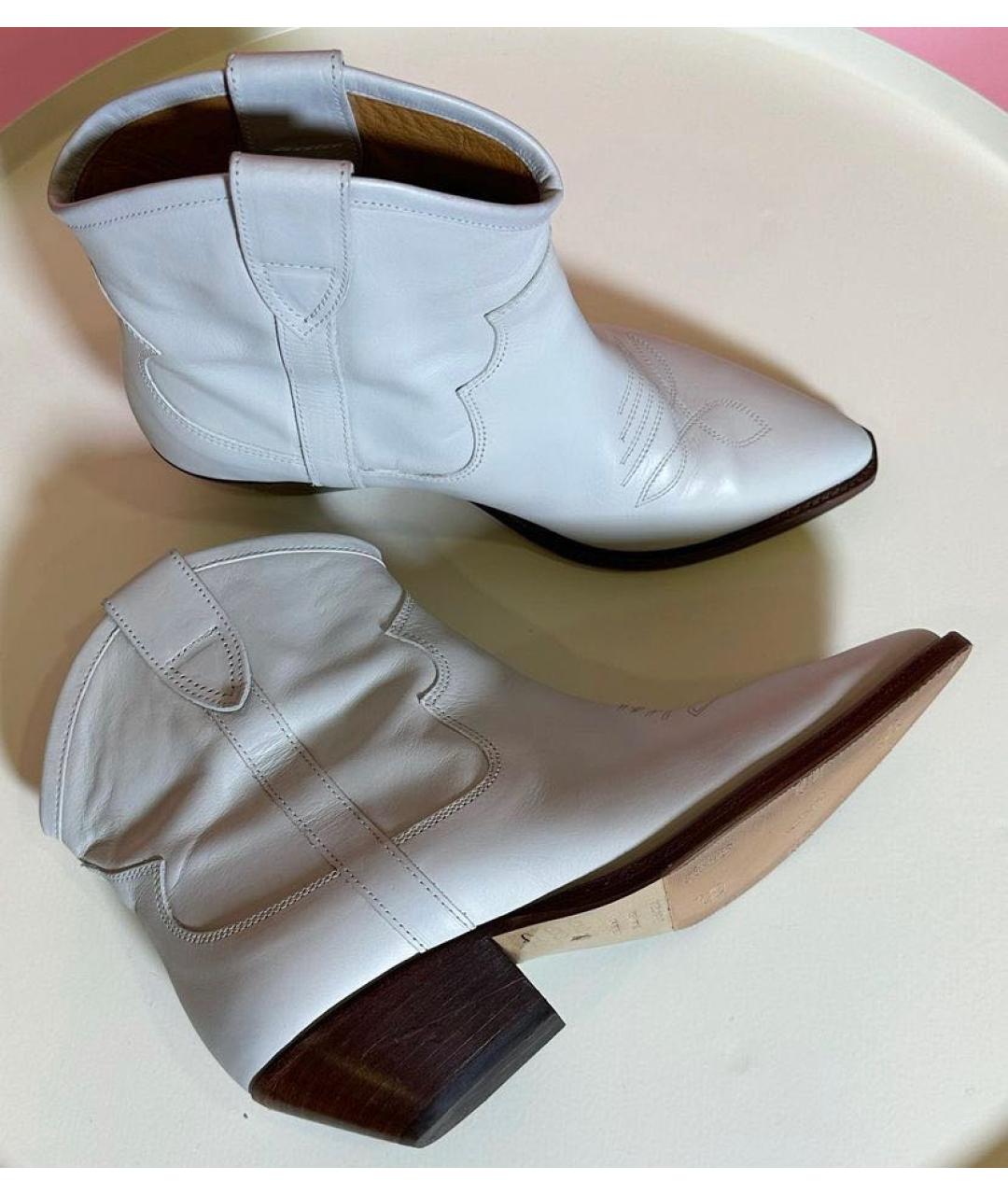 ISABEL MARANT Белые кожаные ботинки, фото 3