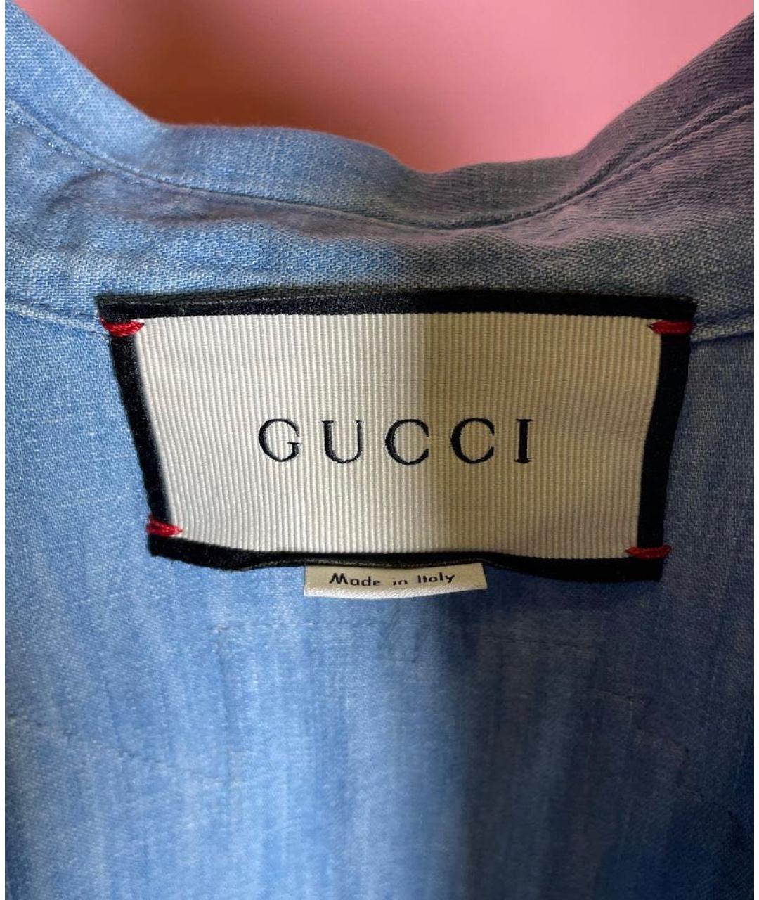 GUCCI Голубая рубашка, фото 5