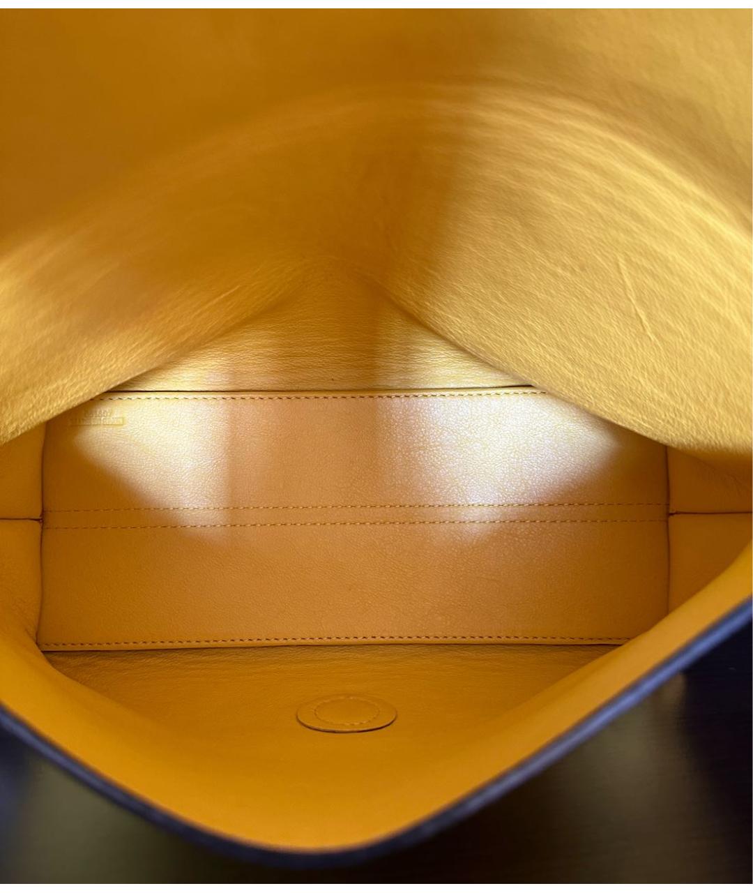 LOEWE Желтая кожаная сумка через плечо, фото 4
