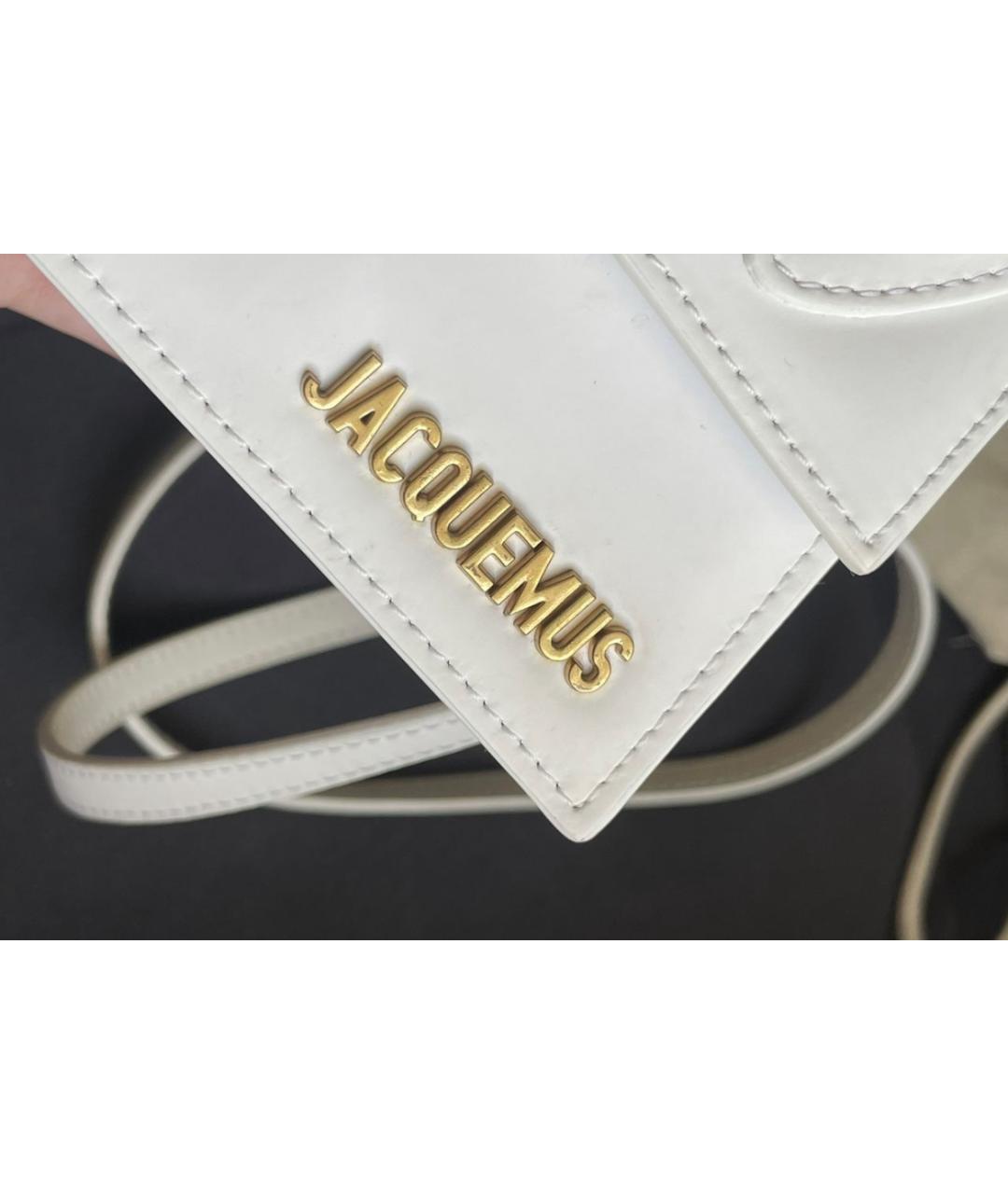 JACQUEMUS Белая кожаная сумка через плечо, фото 2