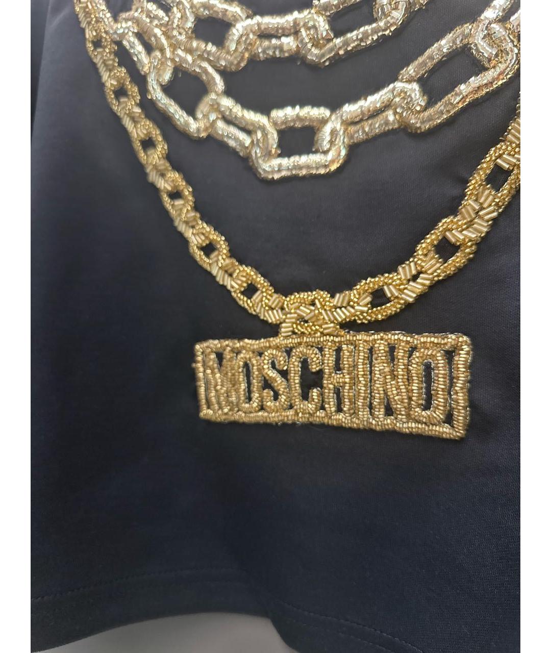 MOSCHINO Черная полиамидовая футболка, фото 5