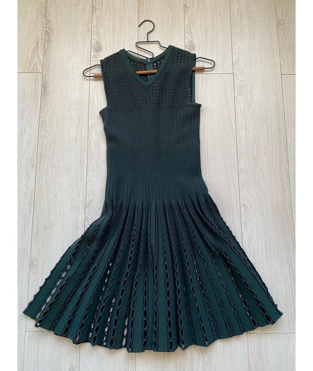 ALAIA Зеленые шерстяное коктейльное платье, фото 3