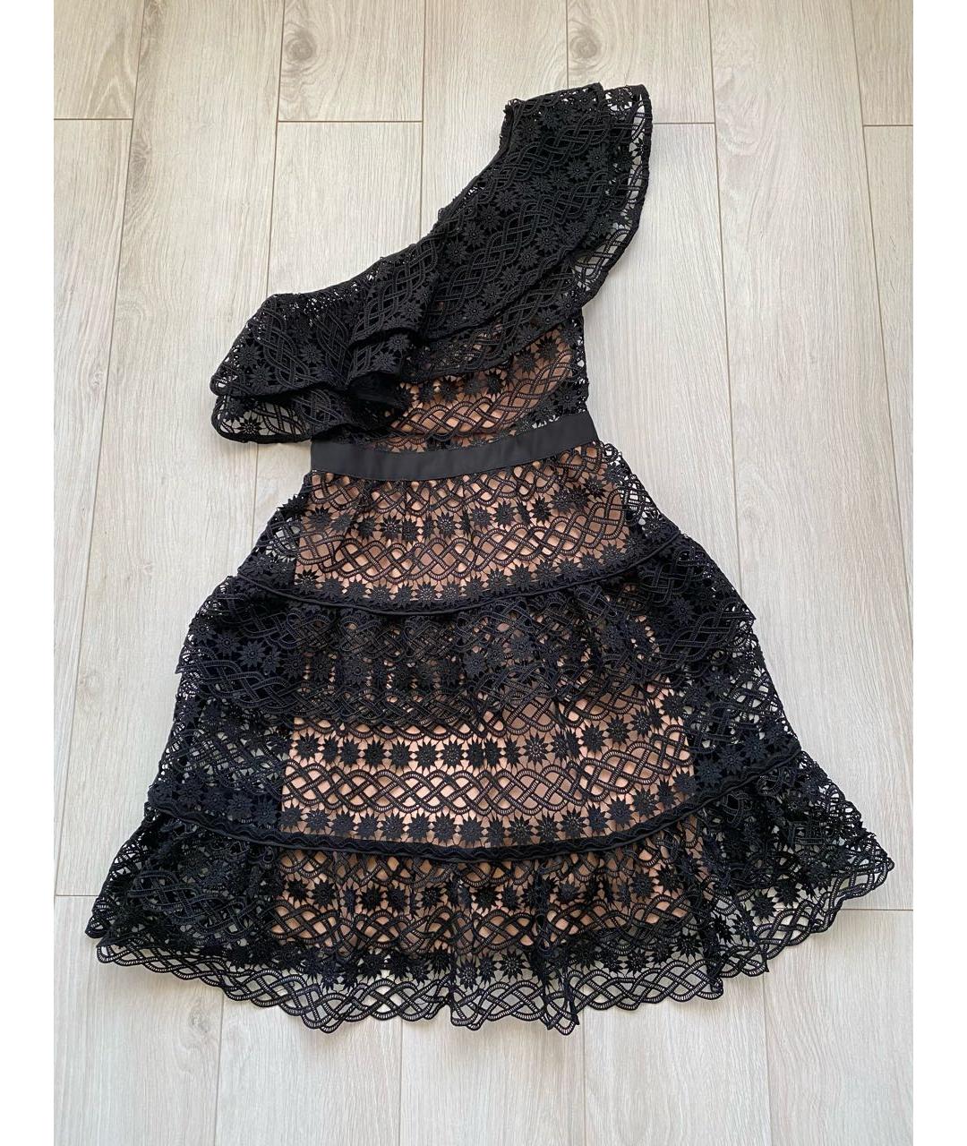 SELF-PORTRAIT Черное кружевное коктейльное платье, фото 5