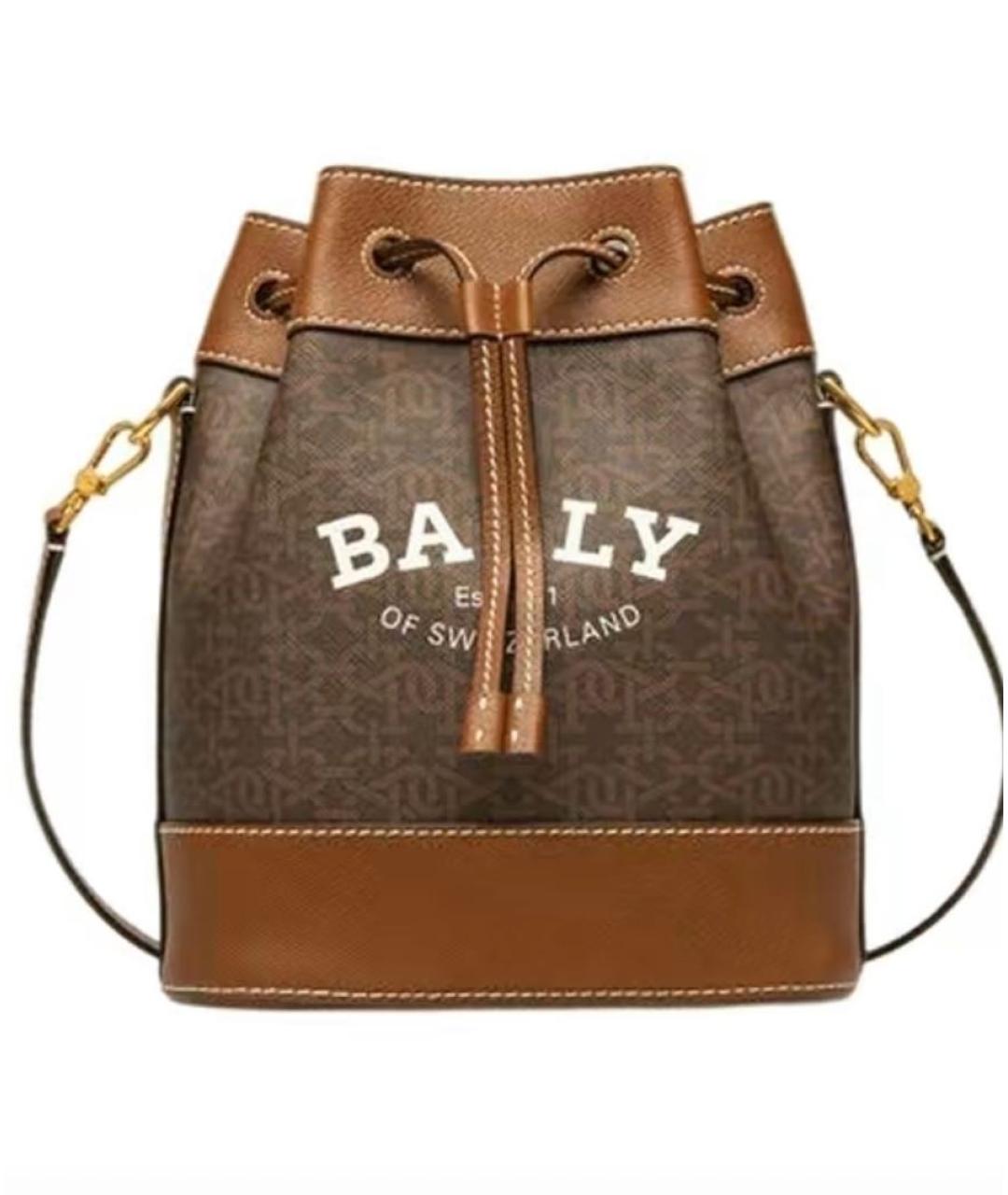 BALLY Коричневая кожаная сумка через плечо, фото 7