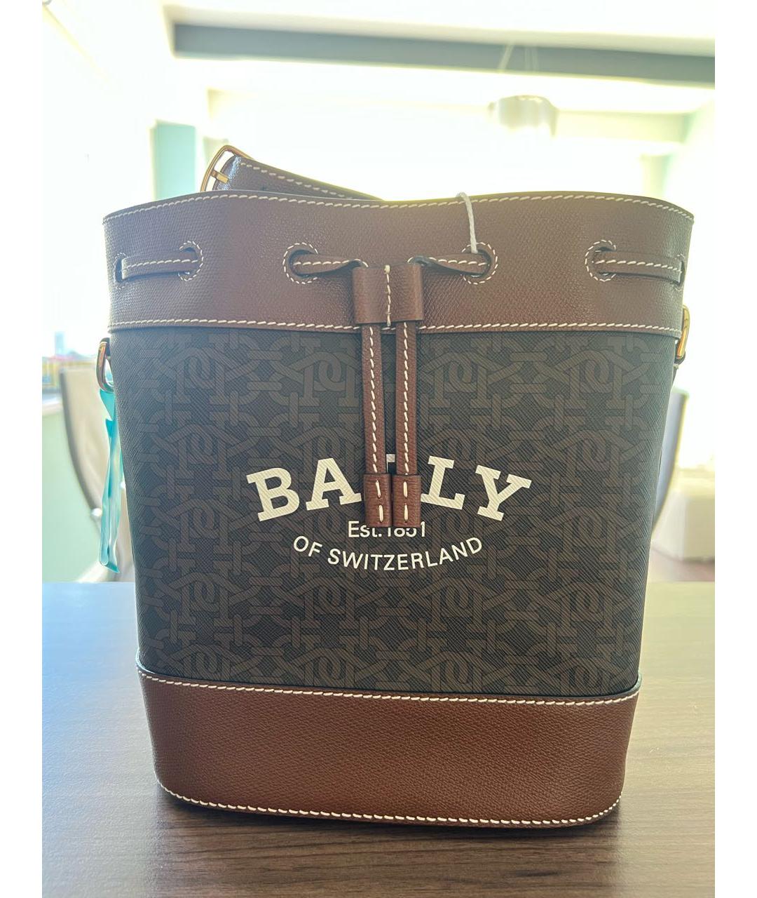 BALLY Коричневая кожаная сумка через плечо, фото 2