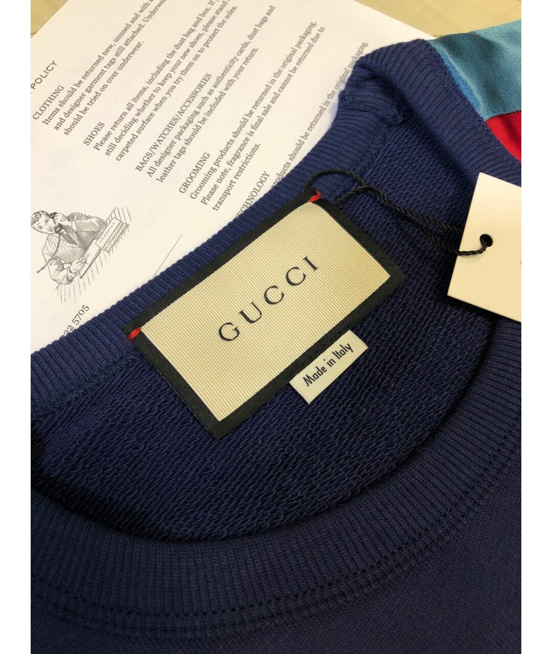 GUCCI Темно-синий хлопковый джемпер / свитер, фото 3