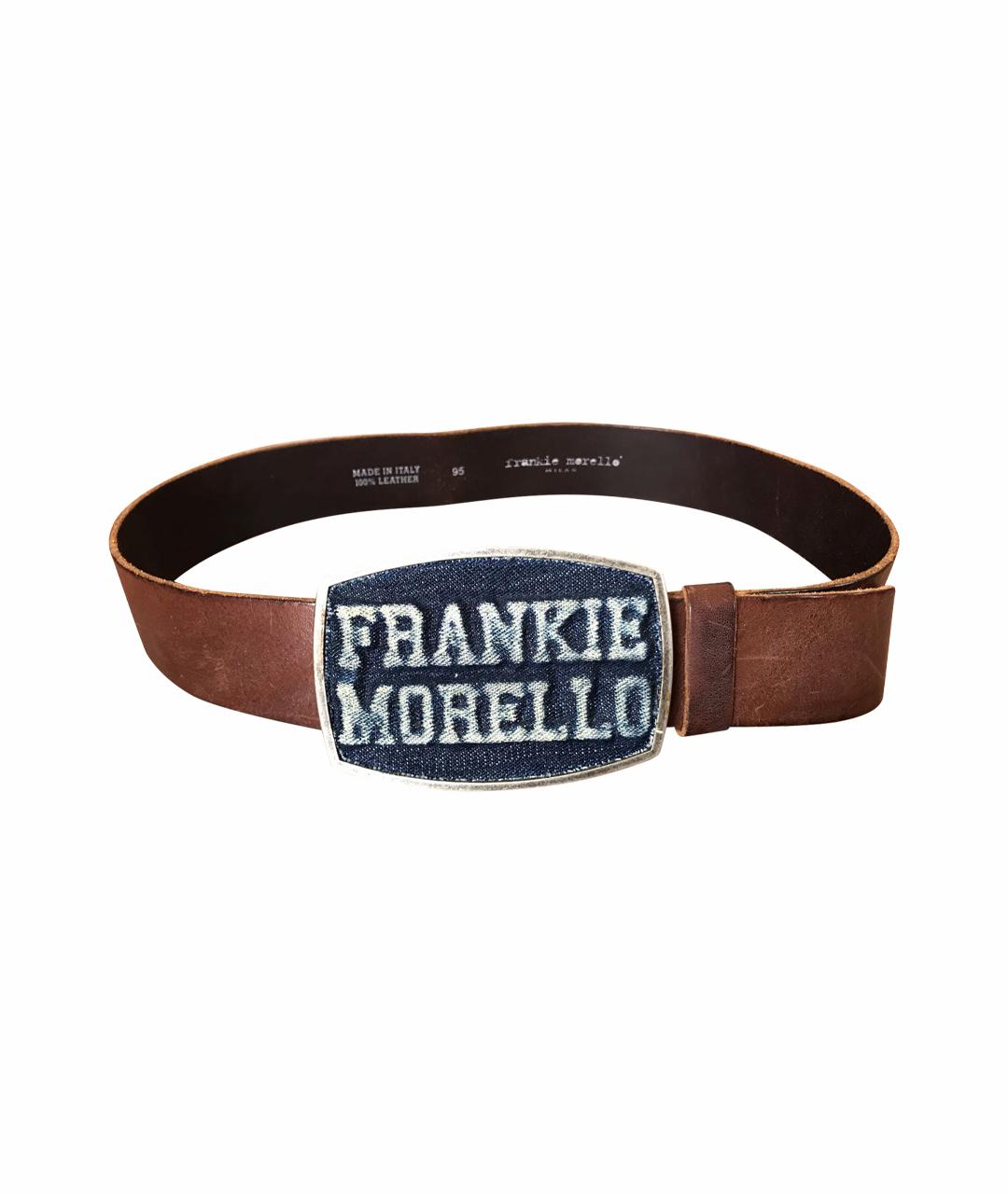 FRANKIE MORELLO Коричневый кожаный ремень, фото 1