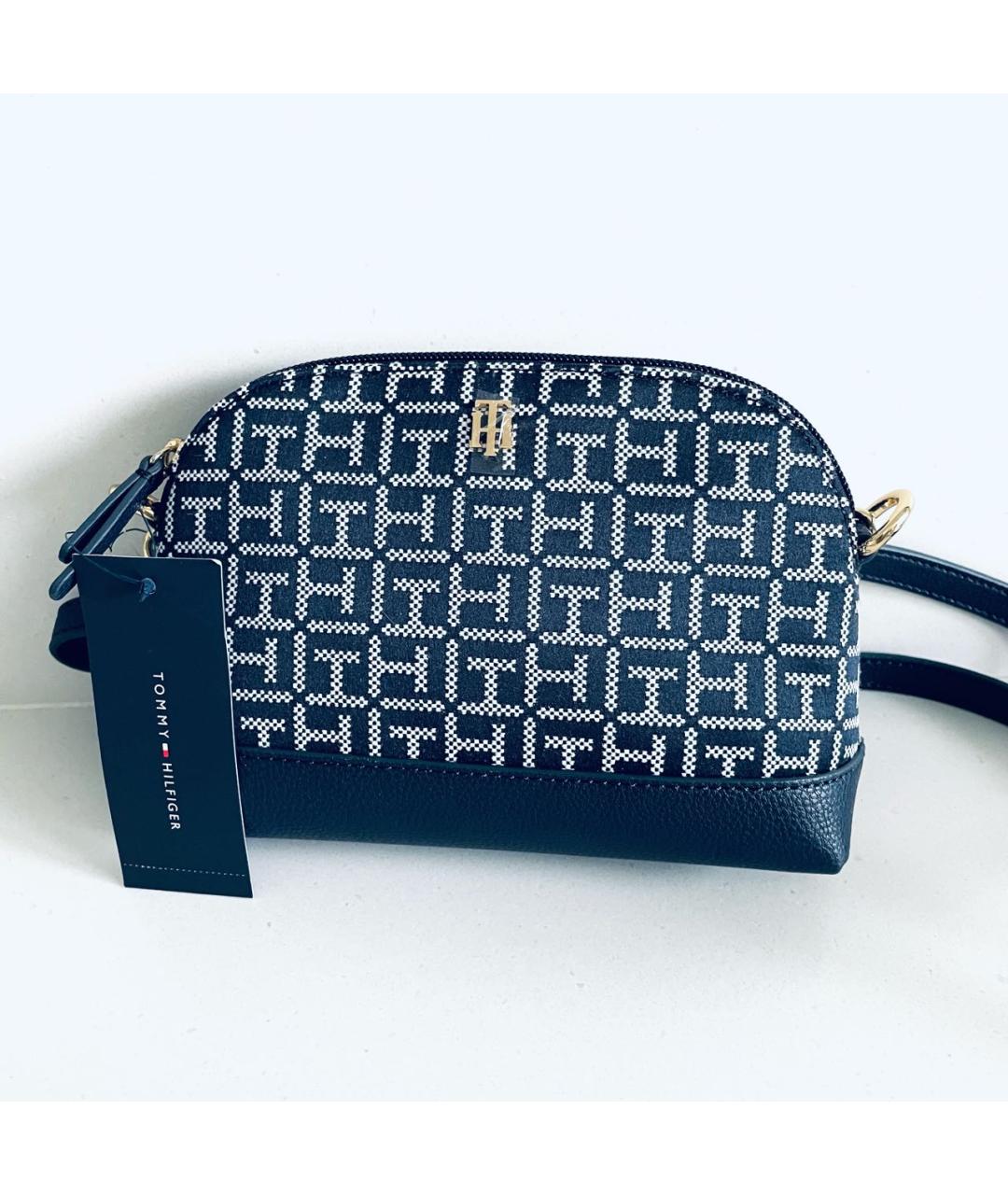 TOMMY HILFIGER Темно-синяя сумка через плечо из искусственной кожи, фото 7