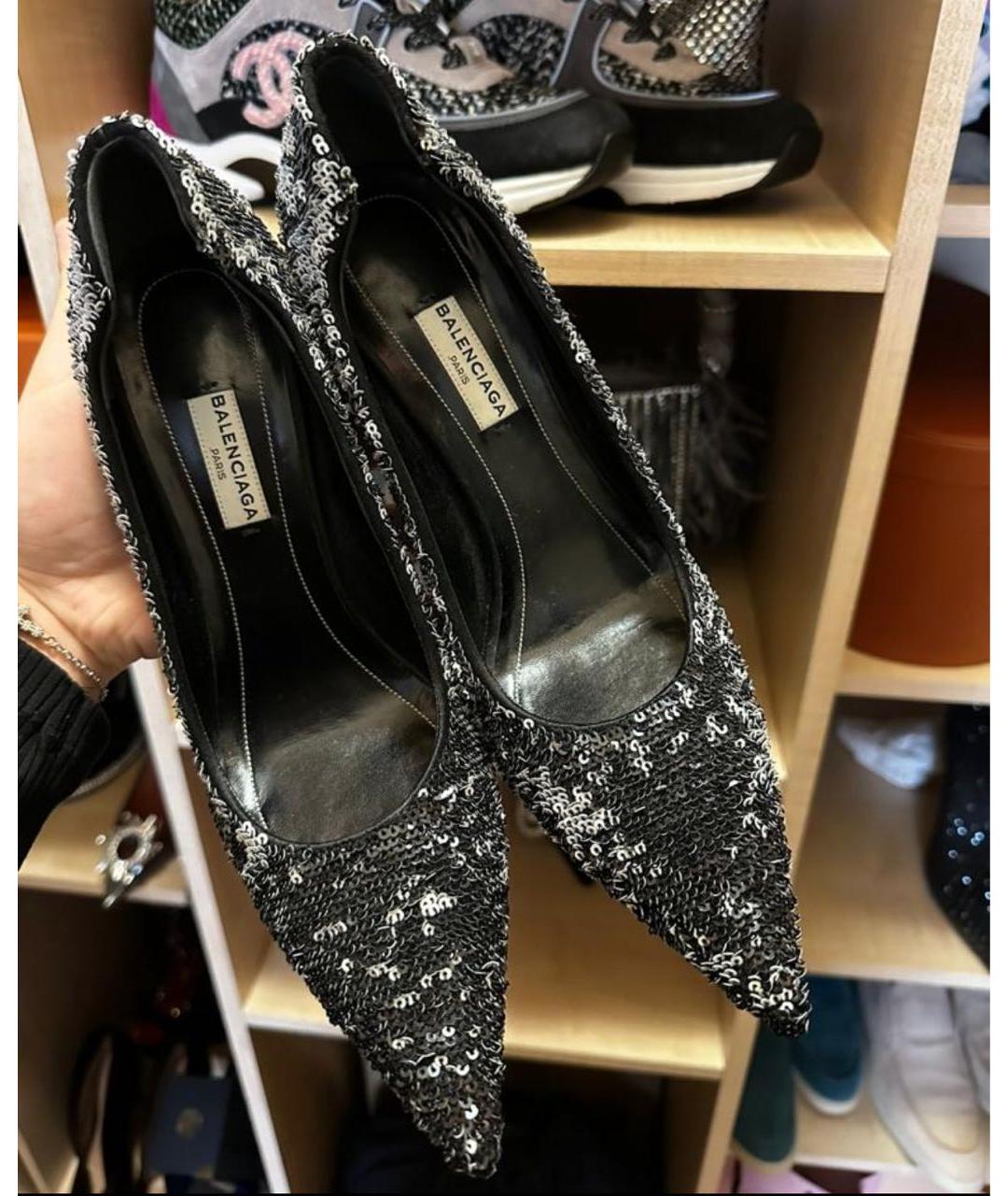 Balenciaga store black glitter