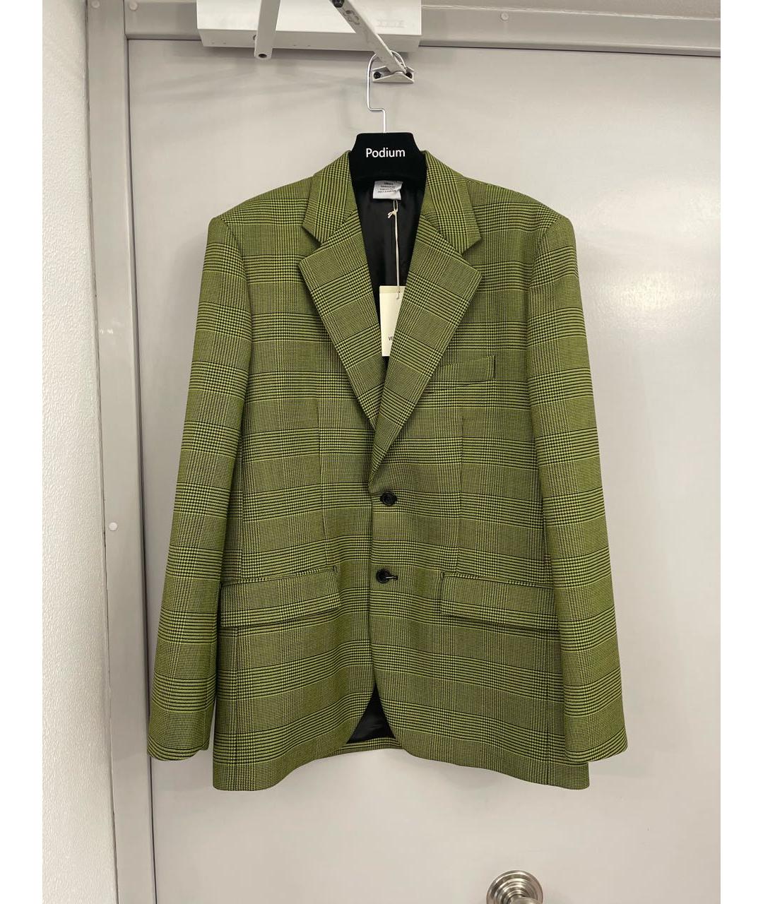 VETEMENTS Зеленый шерстяной жакет/пиджак, фото 5