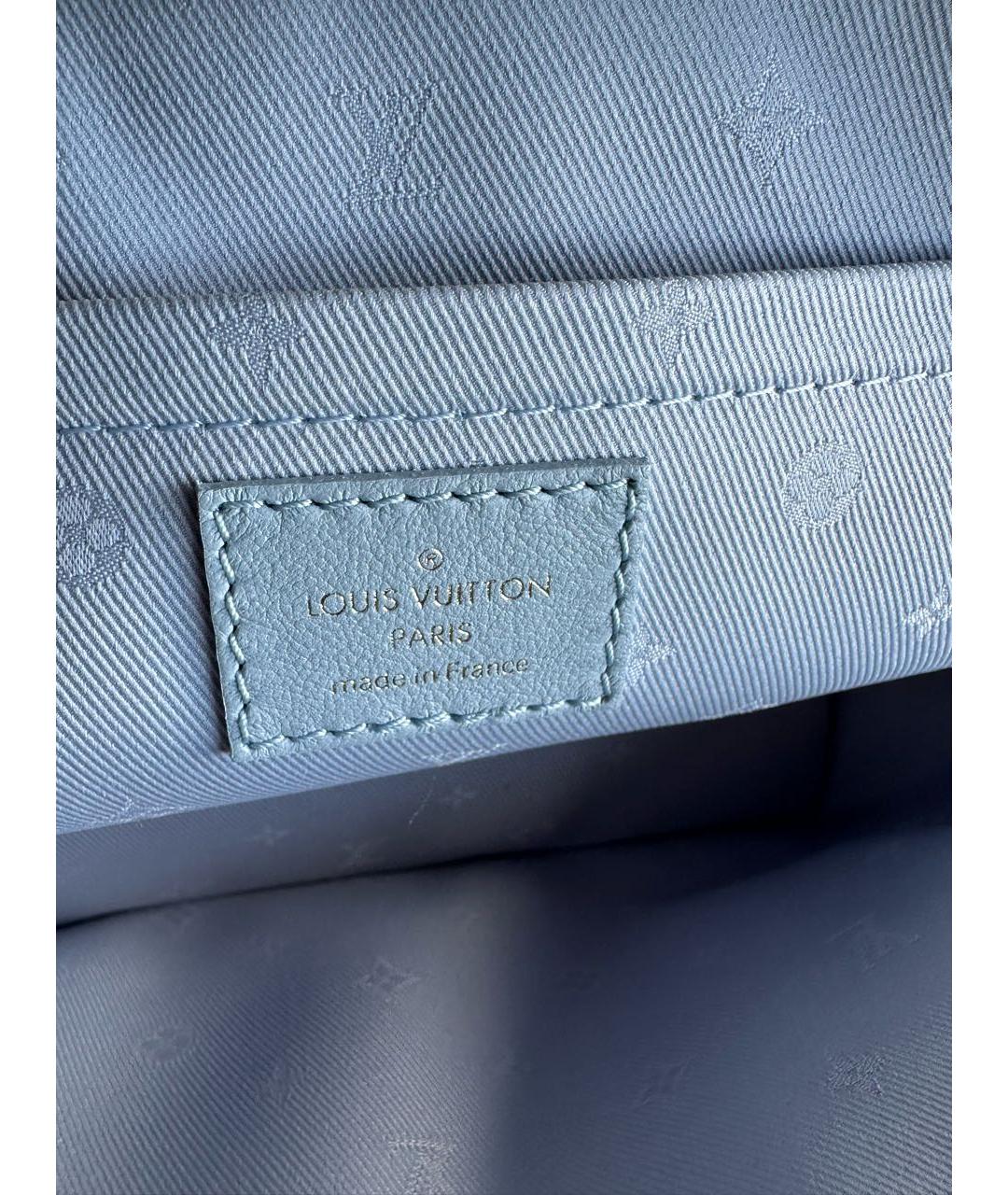 LOUIS VUITTON Голубая кожаная сумка с короткими ручками, фото 7