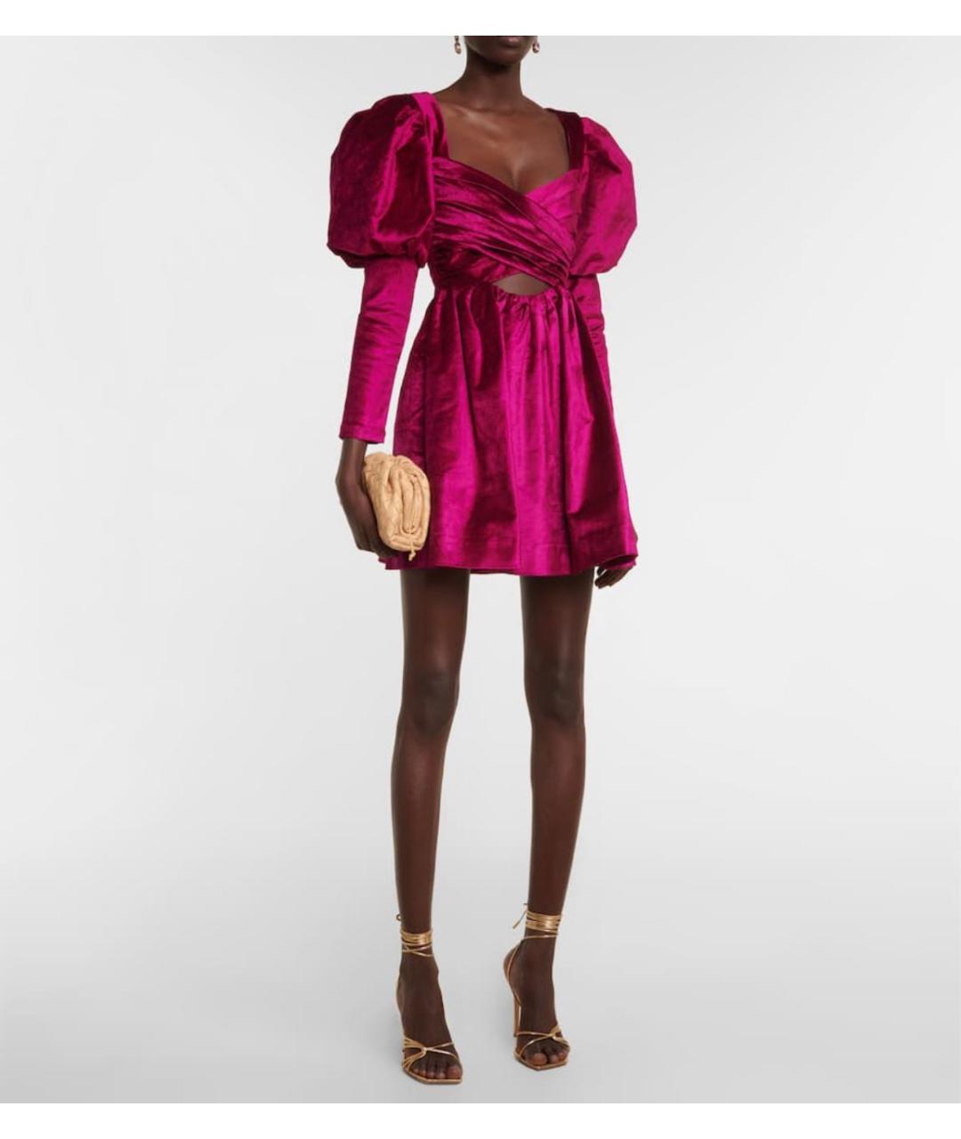 Alemais Розовое бархатное коктейльное платье, фото 5