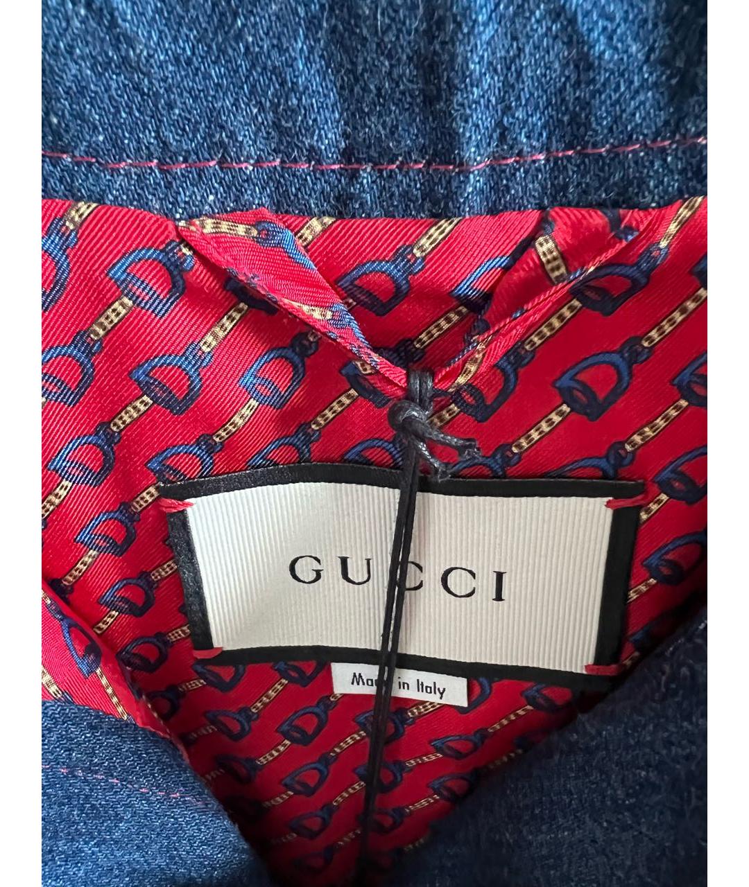GUCCI Синий деним жакет/пиджак, фото 4