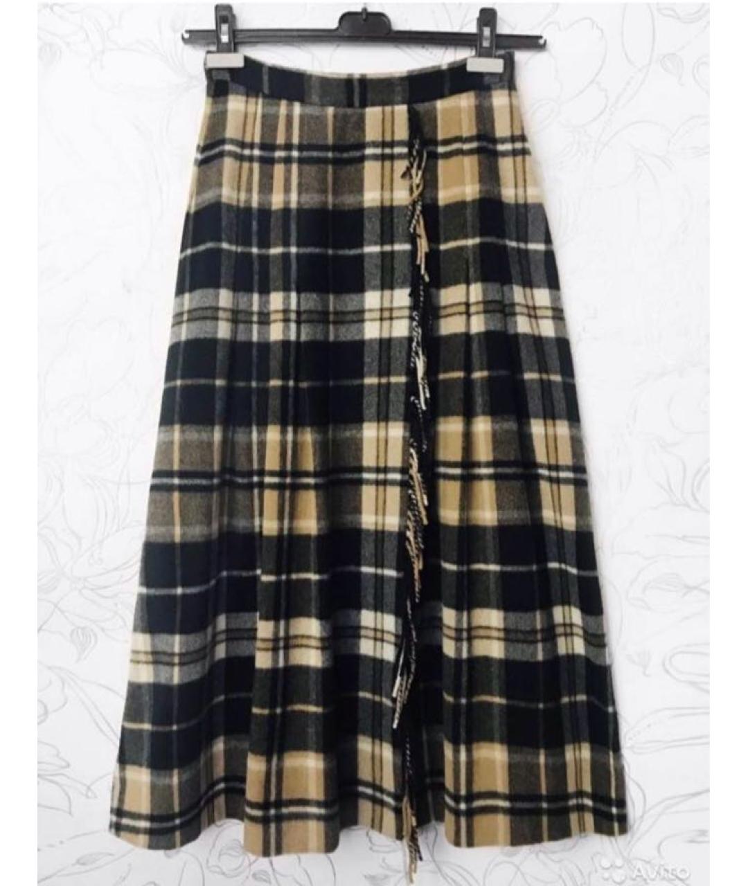 MAX MARA STUDIO Мульти шерстяная юбка миди, фото 8