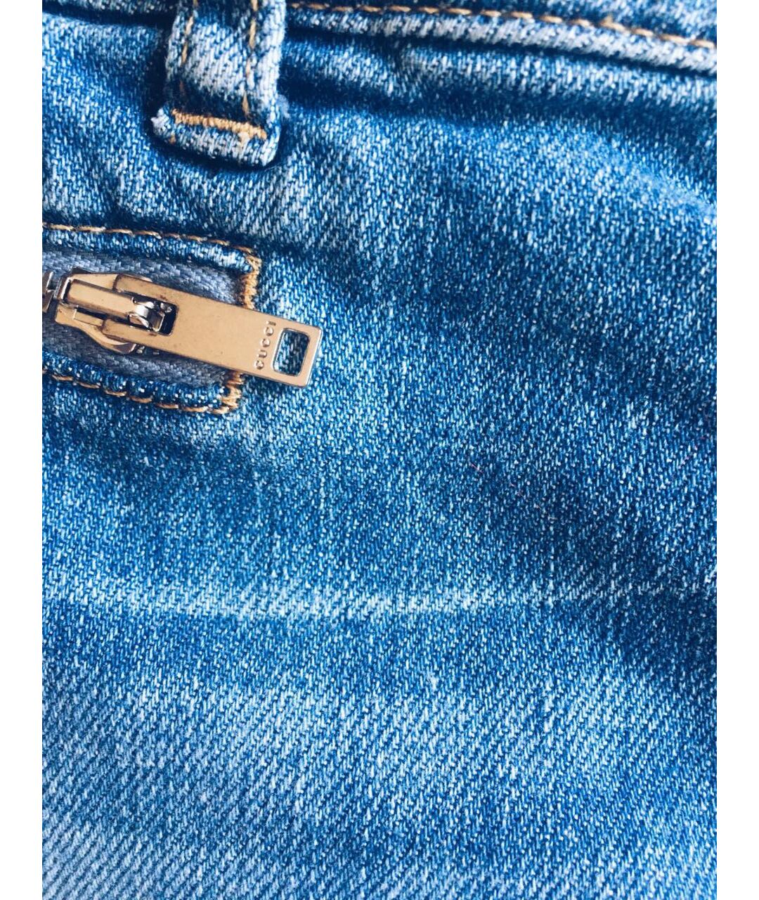 GUCCI Синие хлопковые прямые джинсы, фото 6