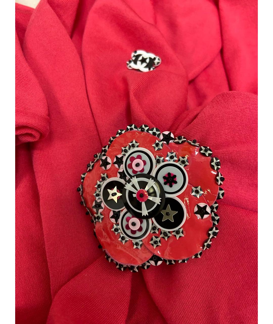 CHANEL Красный хлопковый шарф, фото 4
