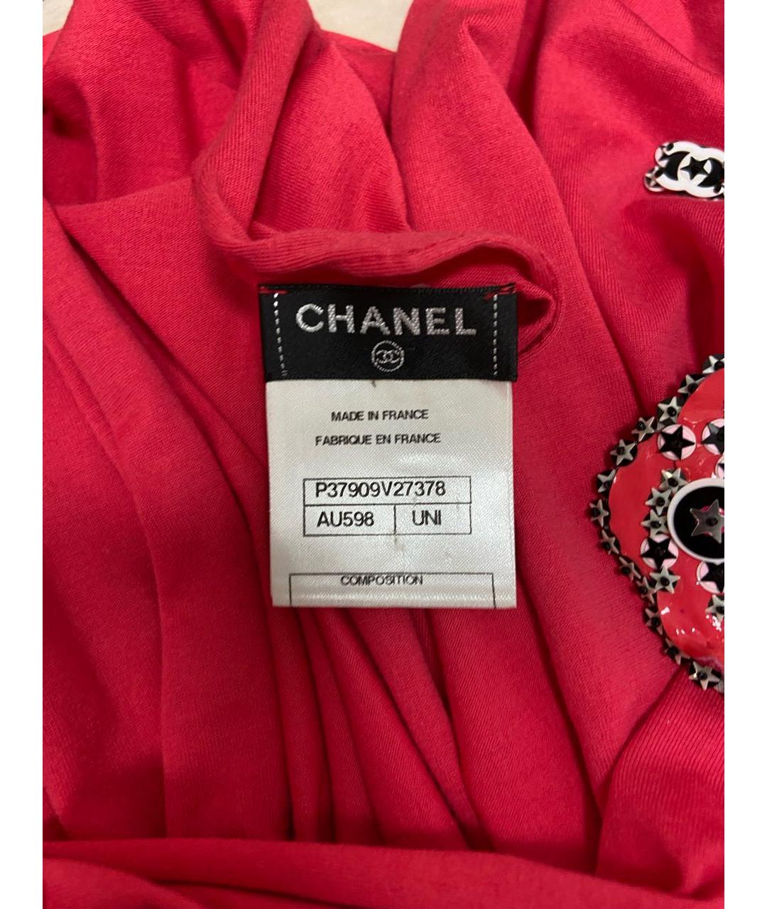 CHANEL Красный хлопковый шарф, фото 2