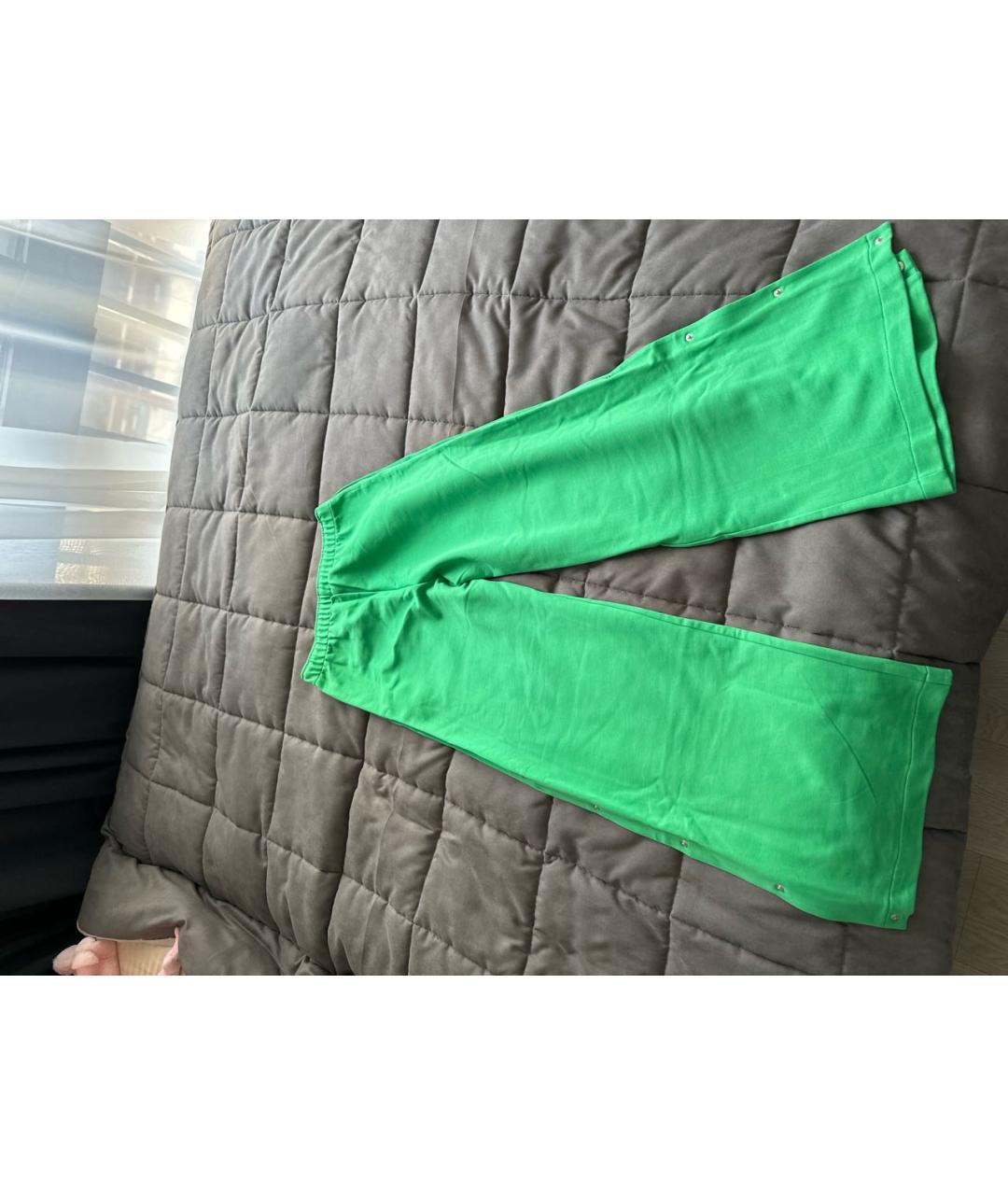 THE PANGAIA Зеленые хлопковые прямые брюки, фото 3