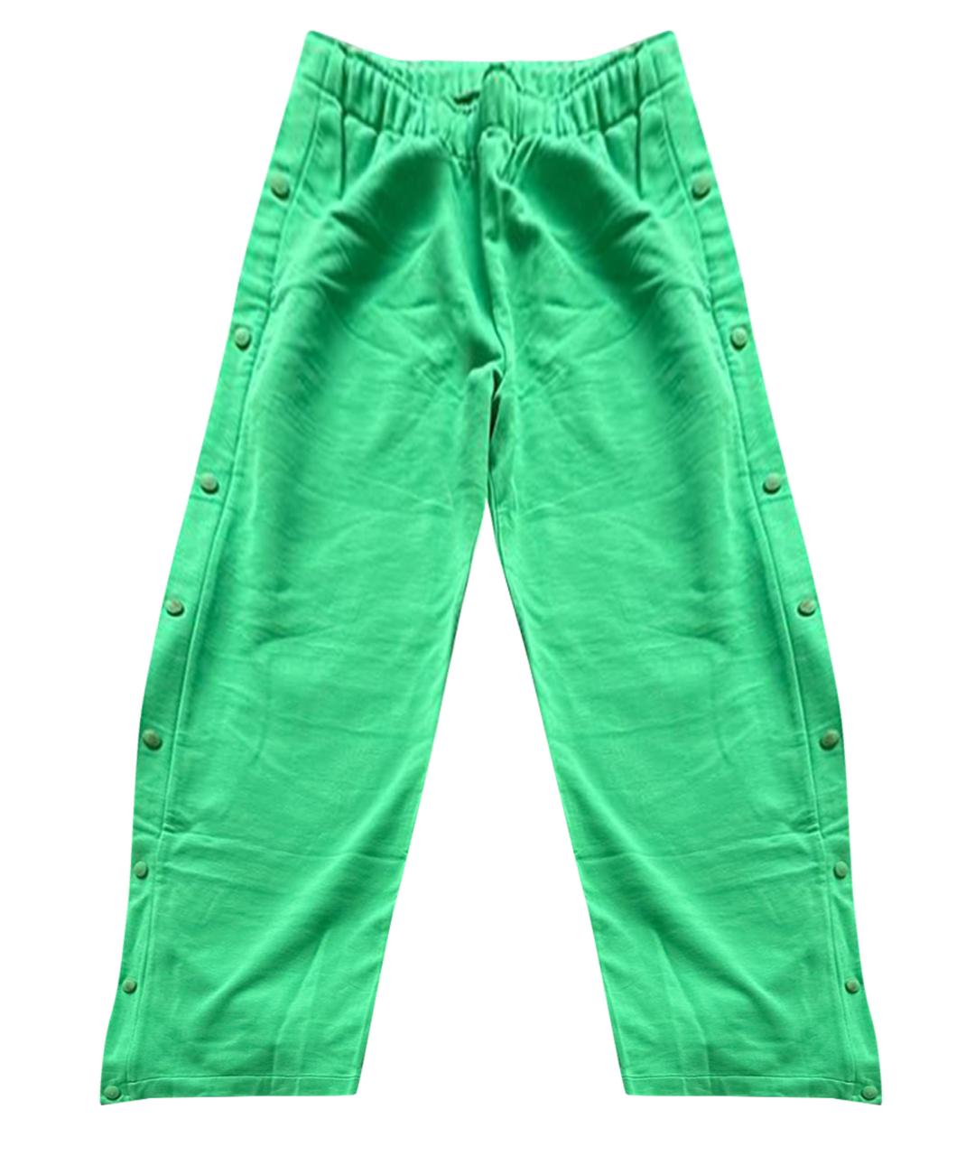 THE PANGAIA Зеленые хлопковые прямые брюки, фото 1