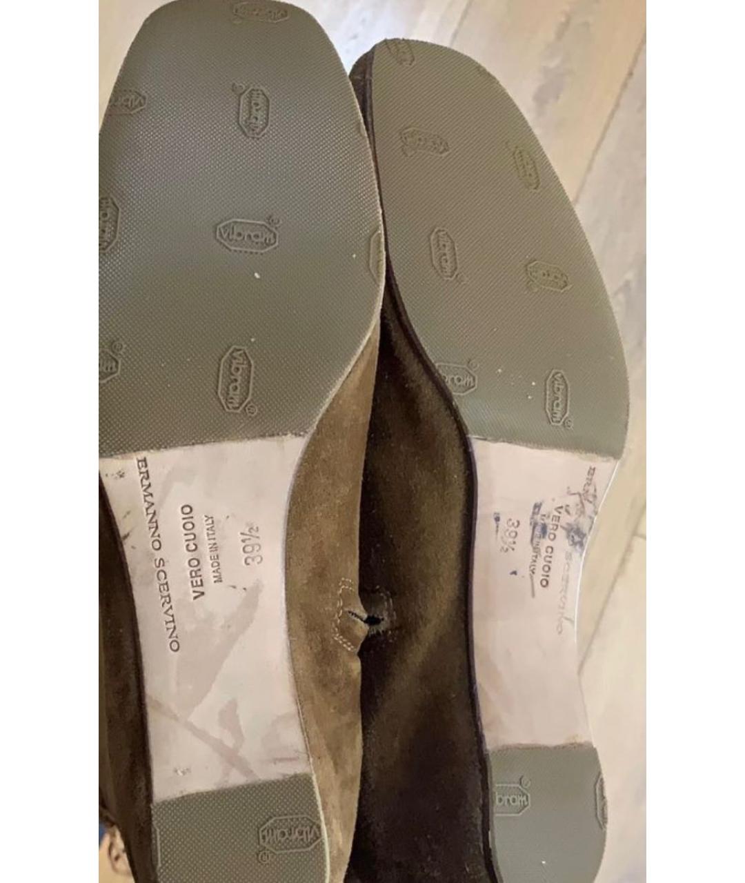 ERMANNO SCERVINO Коричневые замшевые ботфорты, фото 2