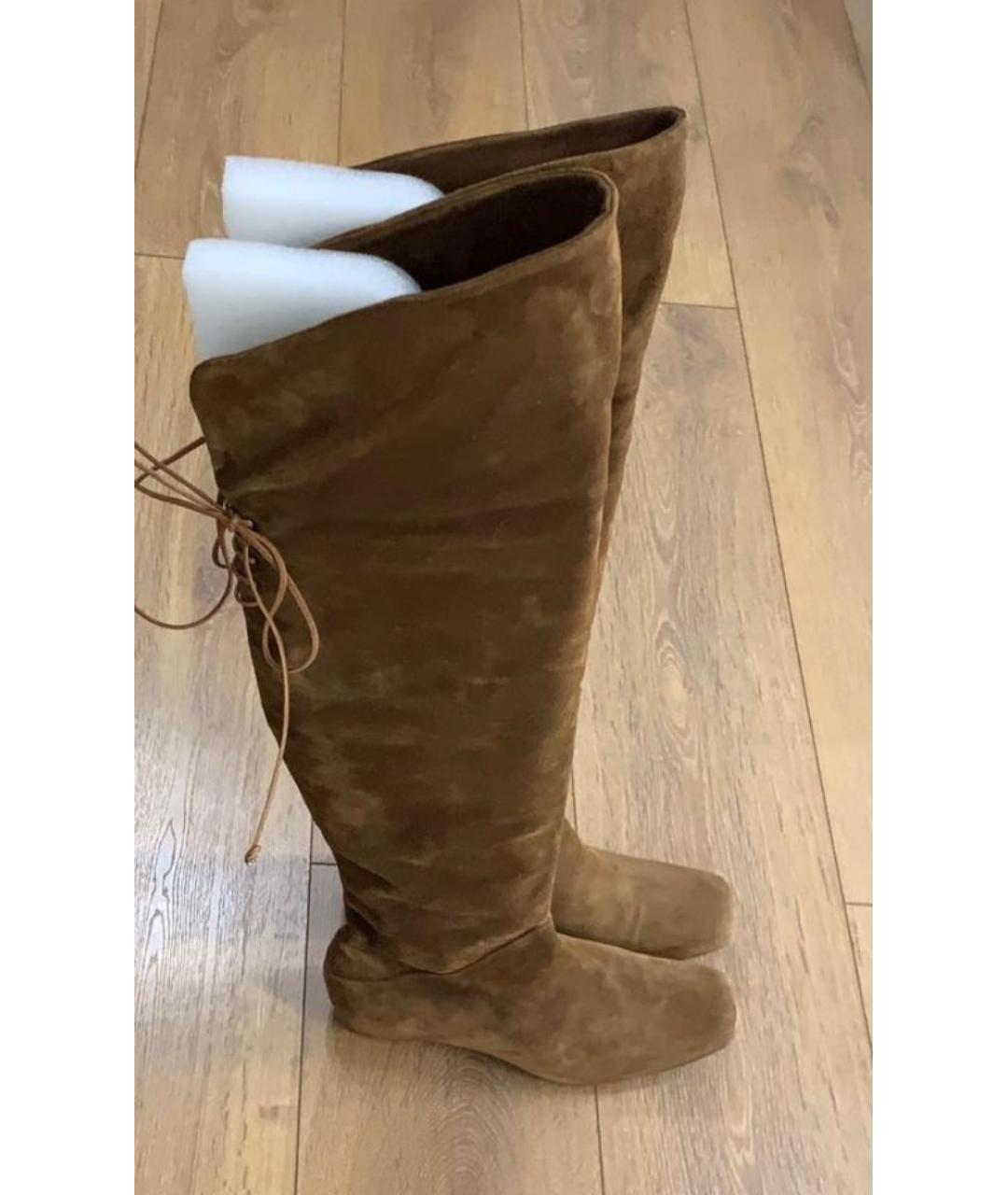 ERMANNO SCERVINO Коричневые замшевые ботфорты, фото 3