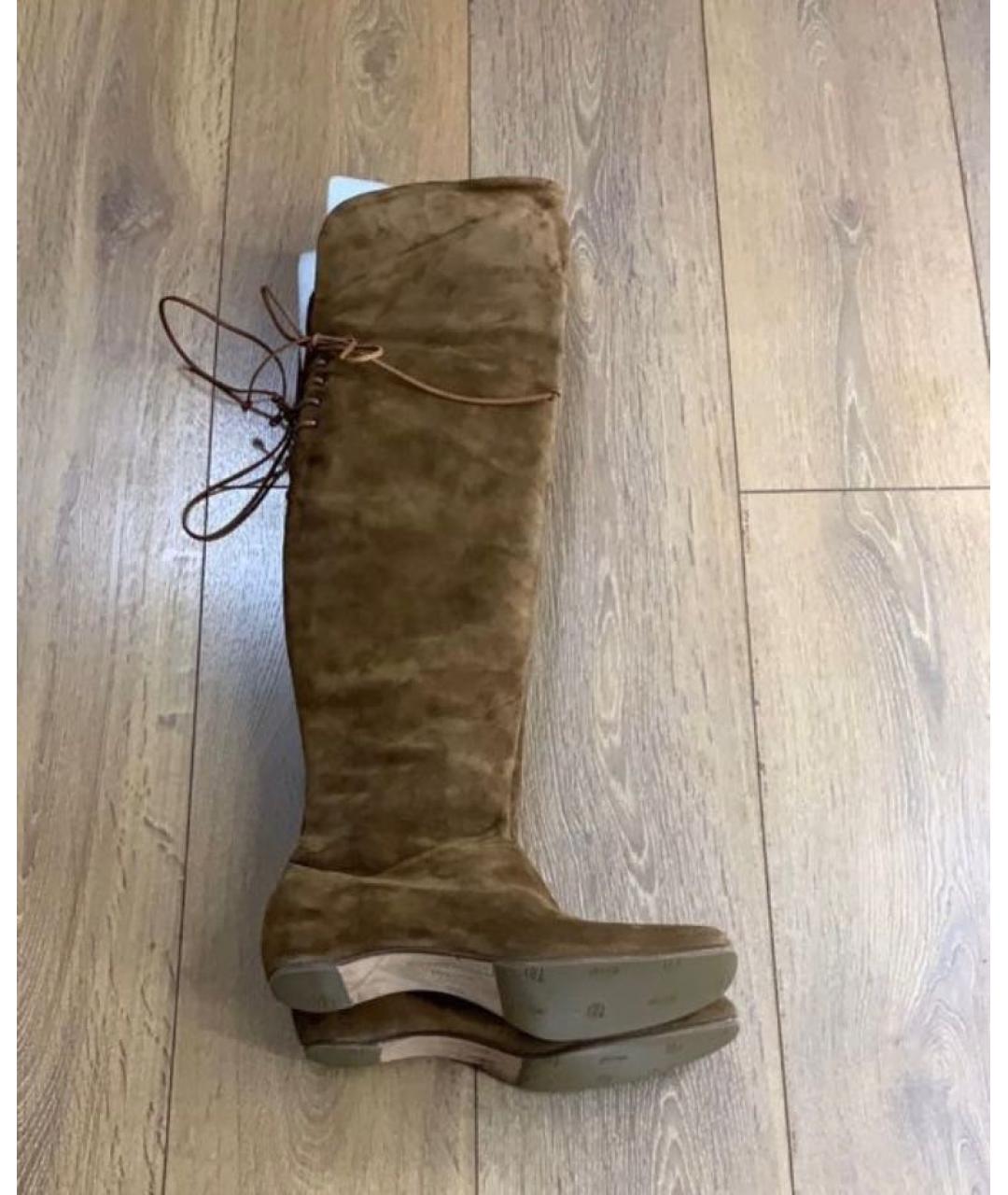 ERMANNO SCERVINO Коричневые замшевые ботфорты, фото 4