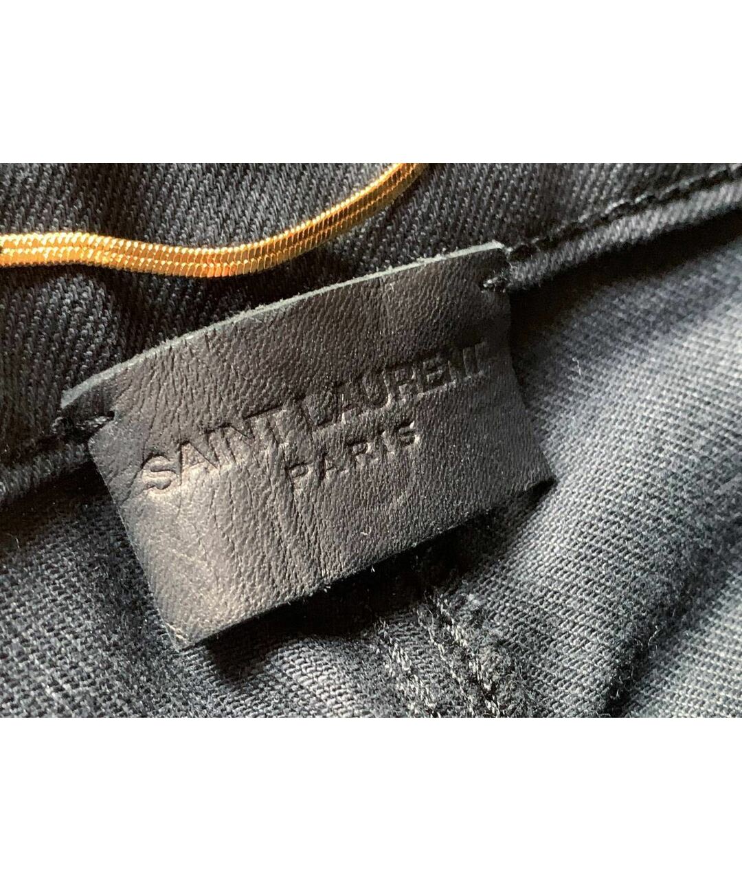 SAINT LAURENT Черные хлопко-эластановые джинсы слим, фото 3