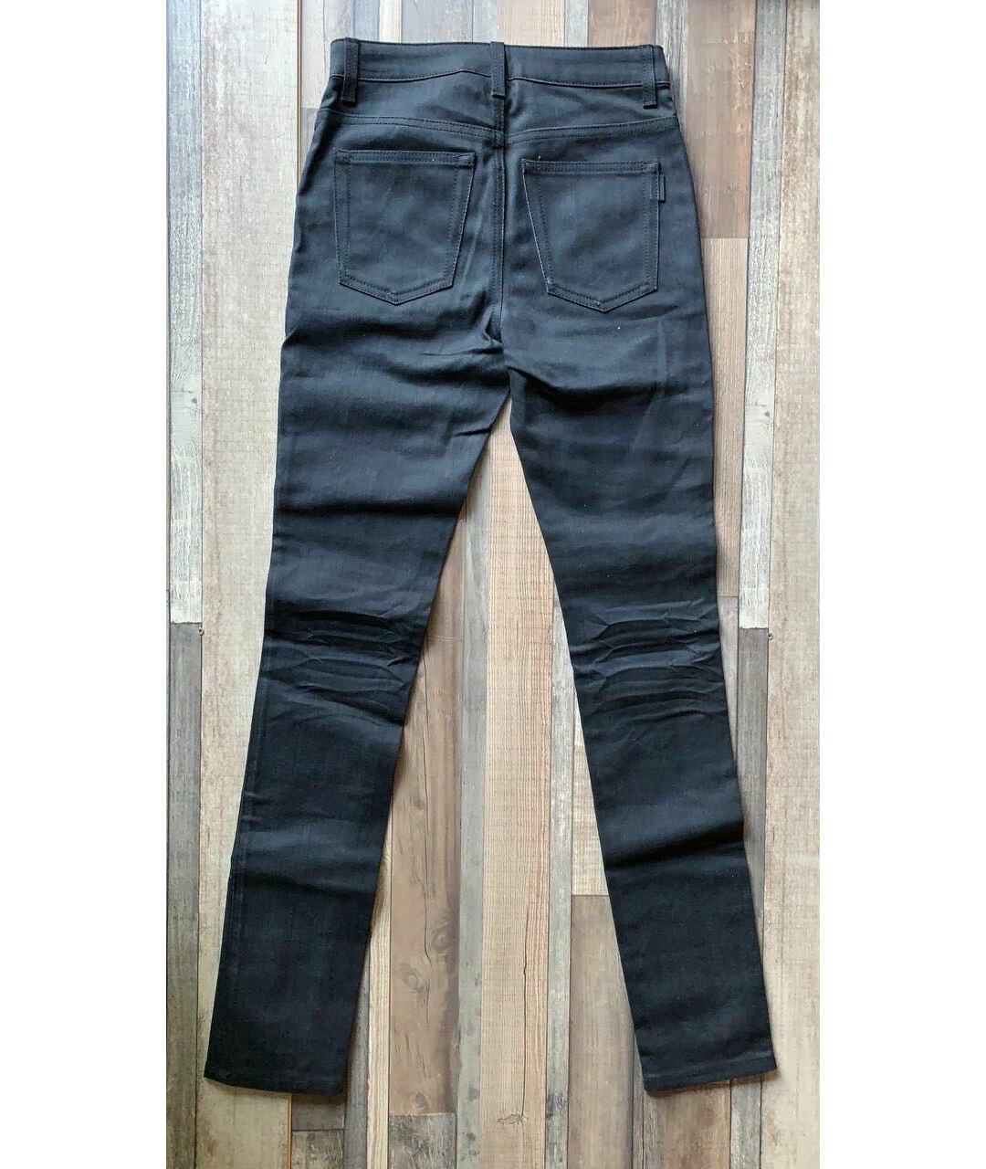 SAINT LAURENT Черные хлопко-эластановые джинсы слим, фото 5