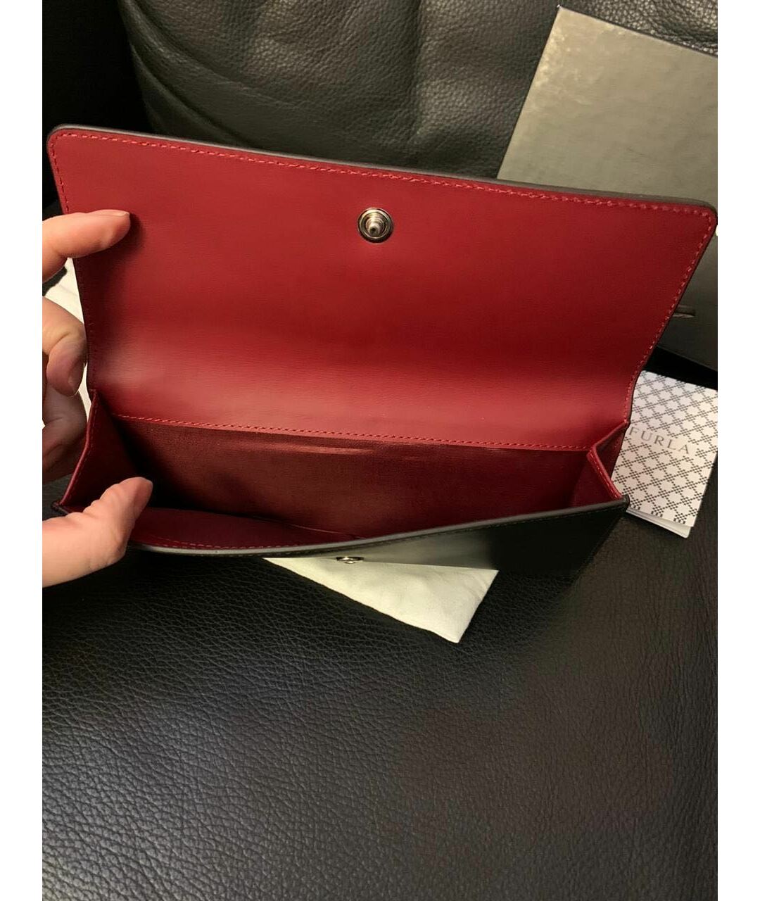 FURLA Бордовый кожаный кошелек, фото 4