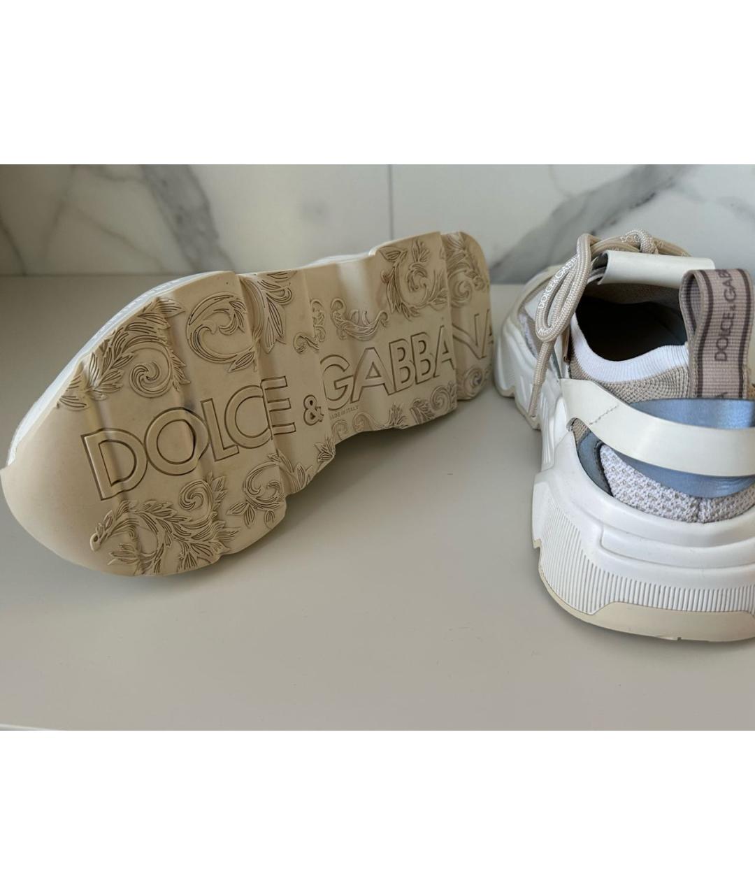 DOLCE&GABBANA Белые текстильные кроссовки, фото 5