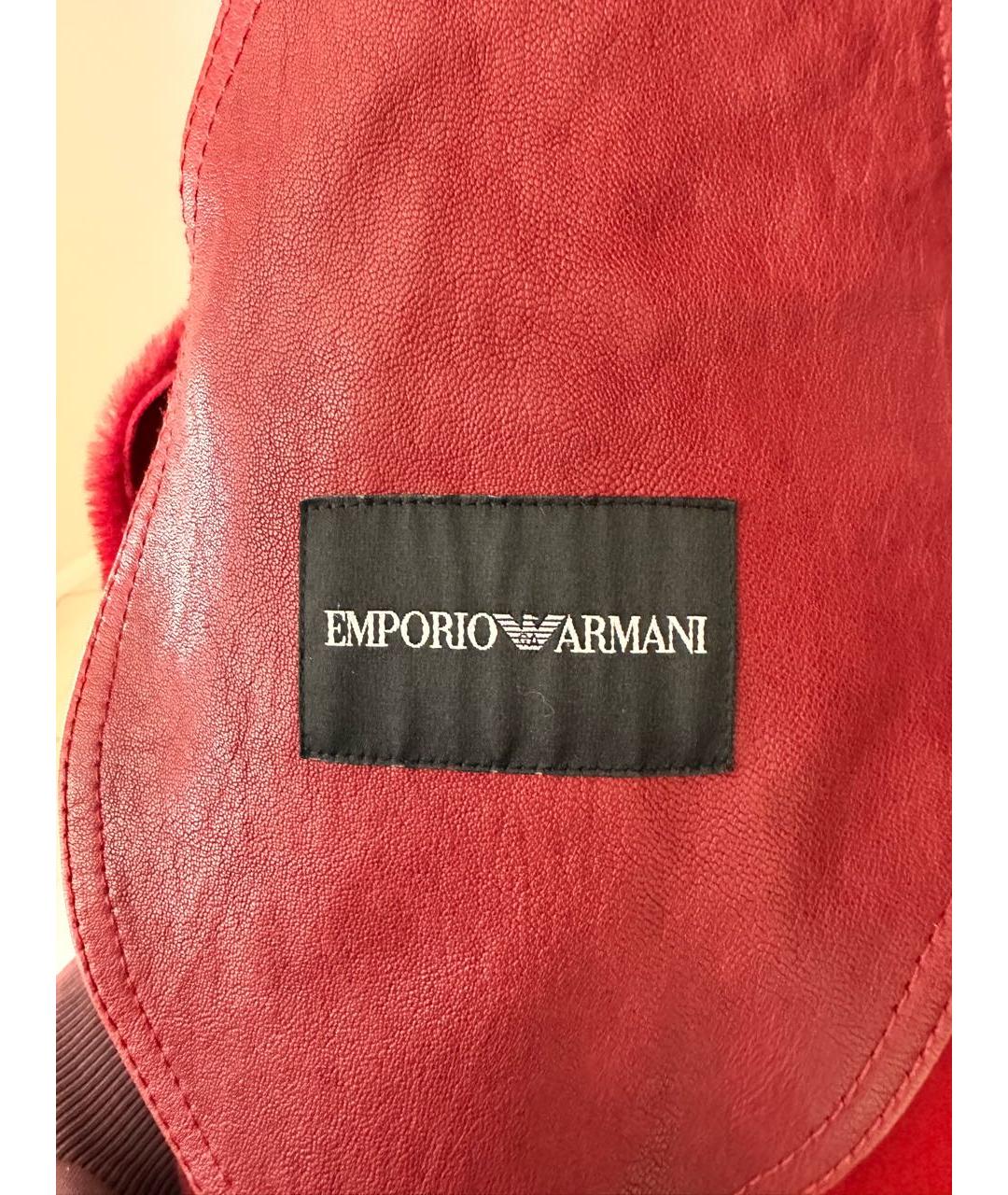 EMPORIO ARMANI Красная меховая шуба, фото 5