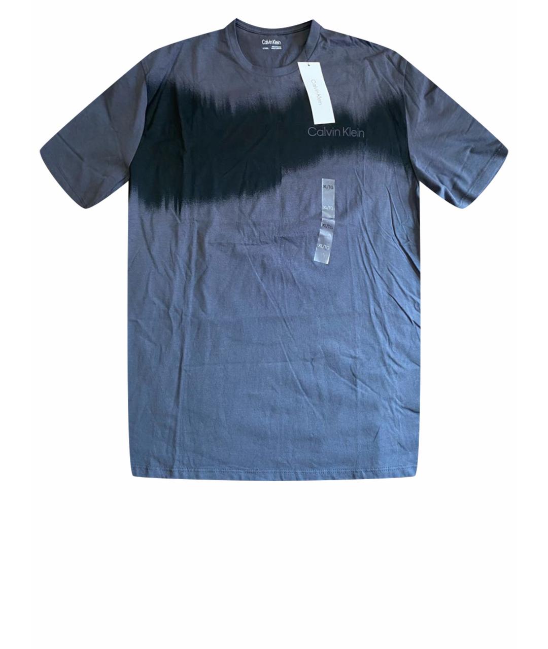 CALVIN KLEIN Антрацитовая хлопковая футболка, фото 1