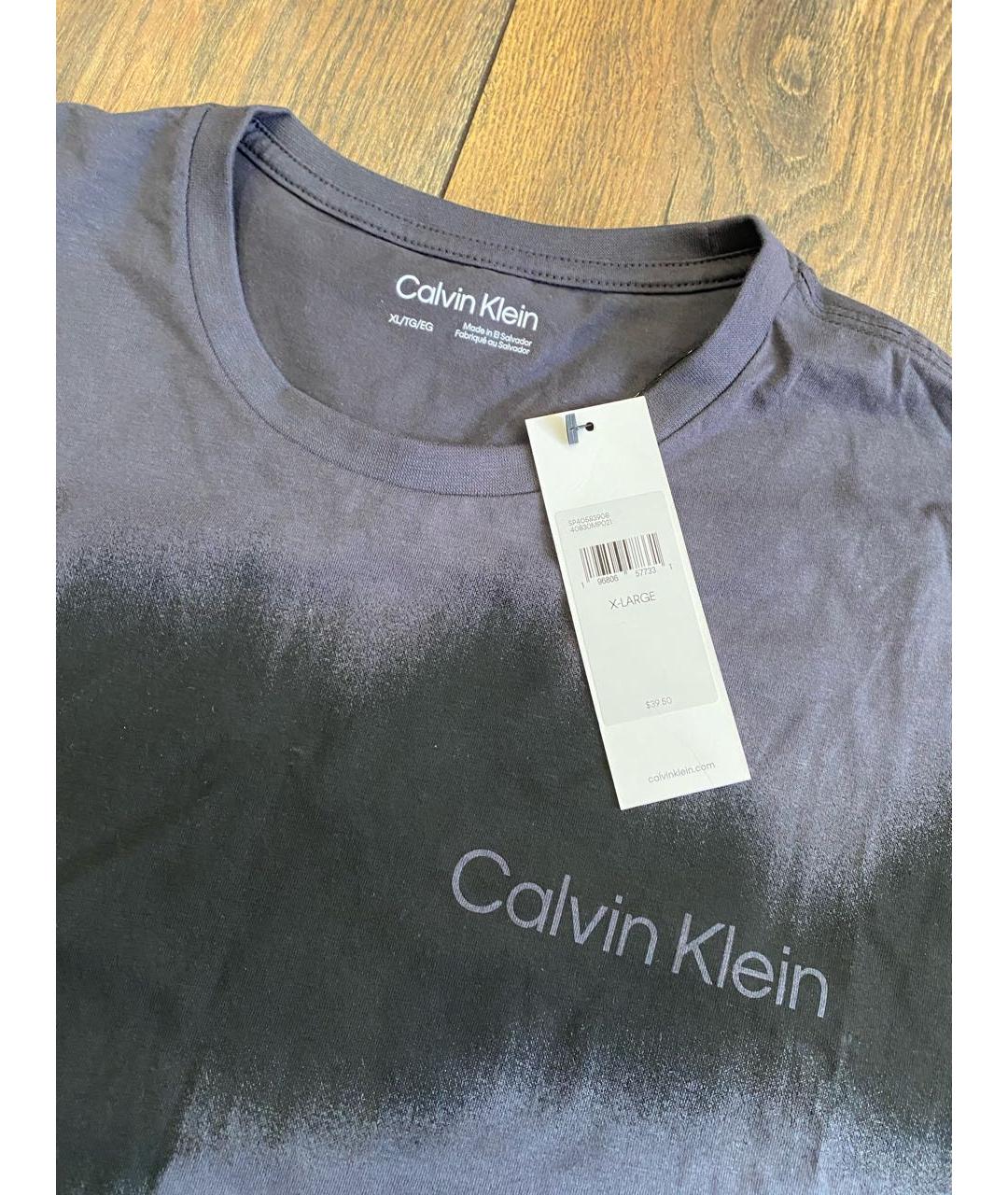 CALVIN KLEIN Антрацитовая хлопковая футболка, фото 8