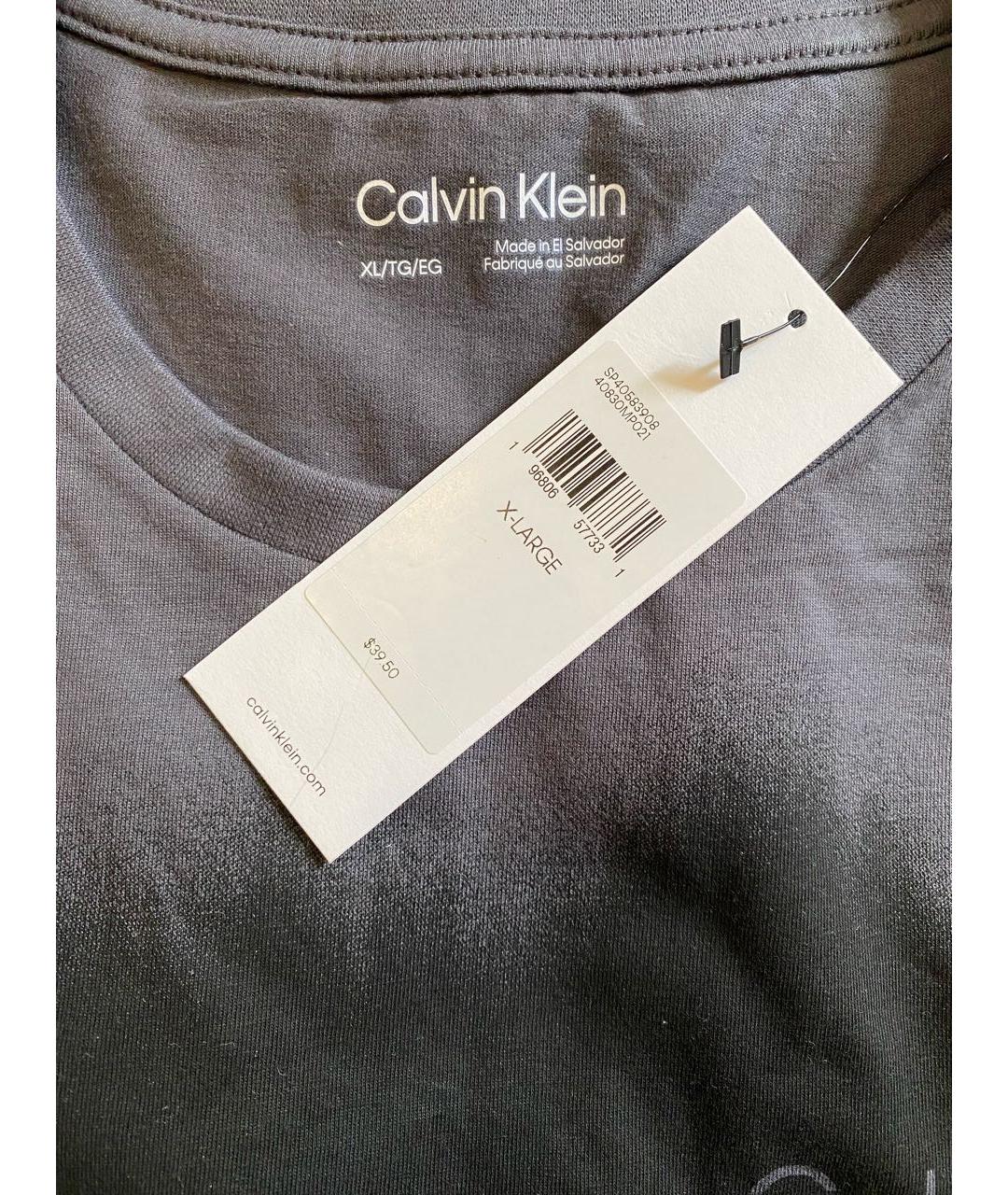 CALVIN KLEIN Антрацитовая хлопковая футболка, фото 3