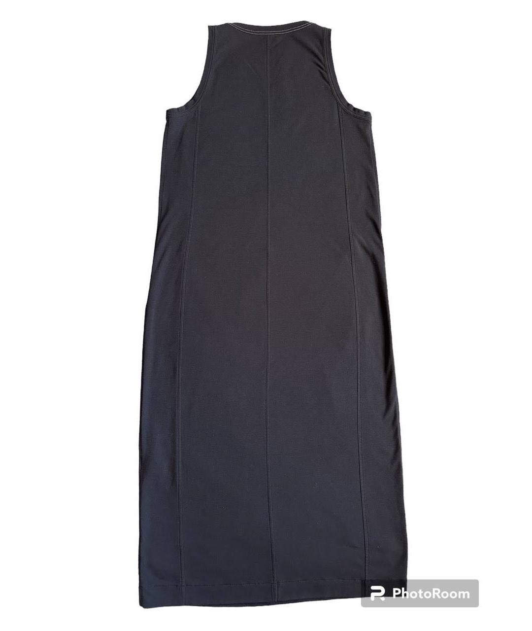 BRUNELLO CUCINELLI Черное хлопко-эластановое повседневное платье, фото 2