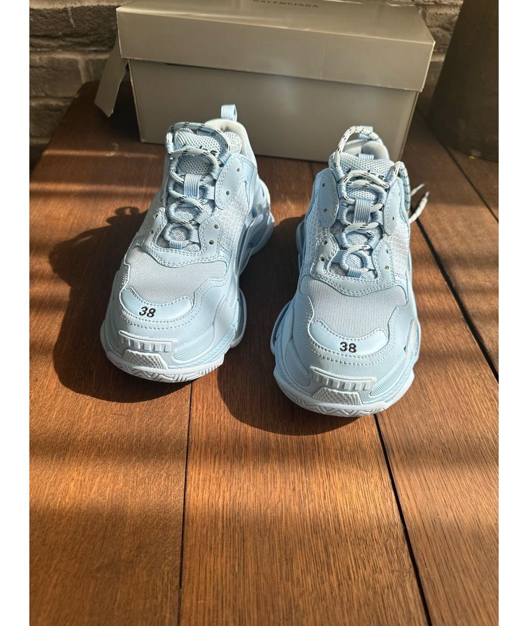 BALENCIAGA Голубые кроссовки, фото 2