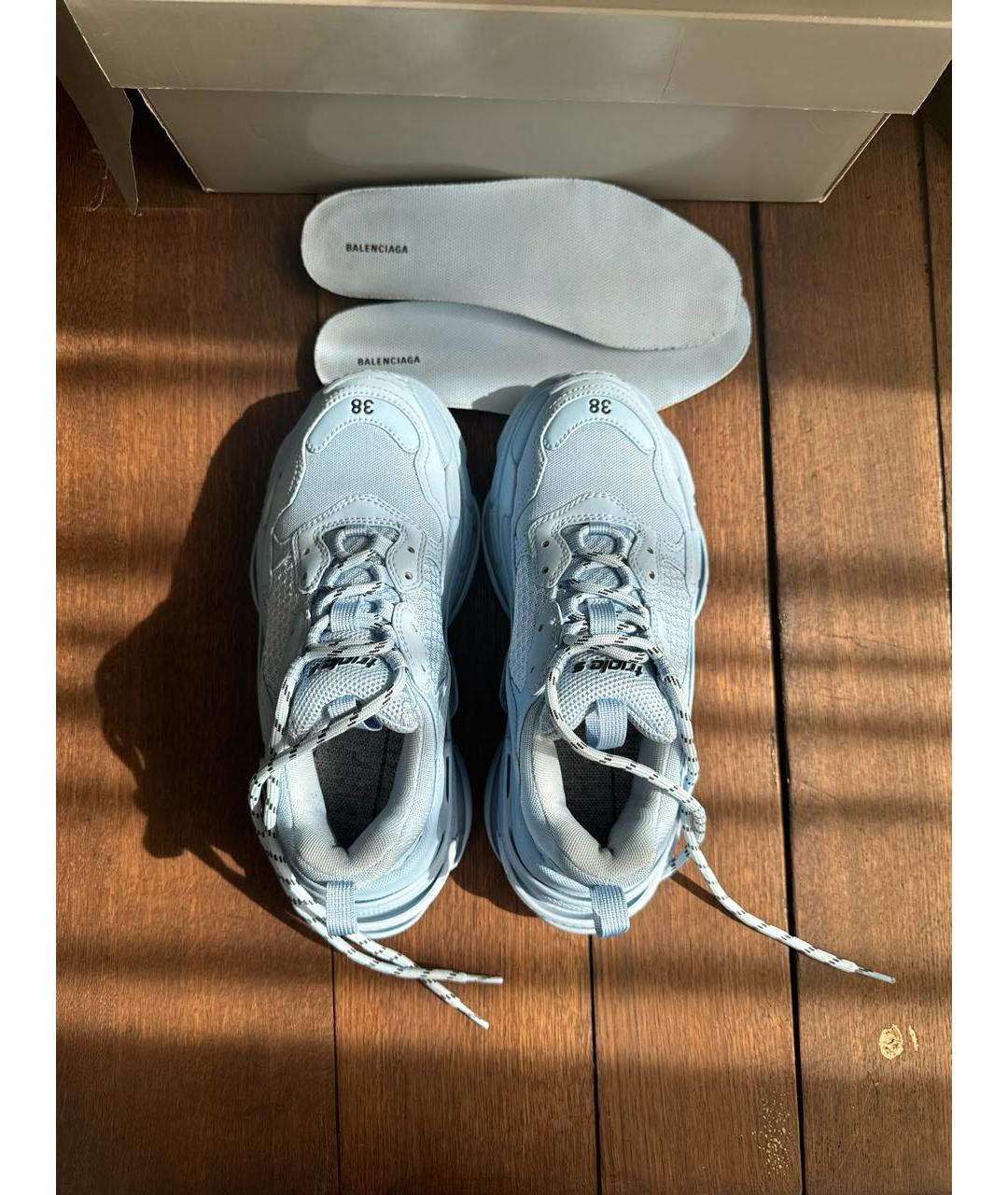 BALENCIAGA Голубые кроссовки, фото 3