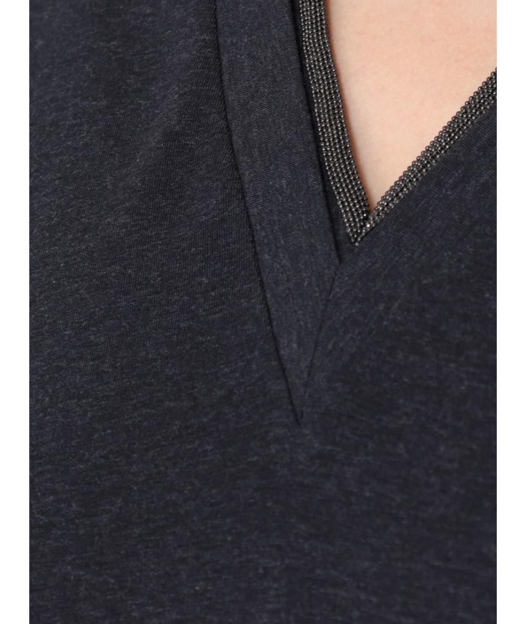 BRUNELLO CUCINELLI Серая футболка, фото 4