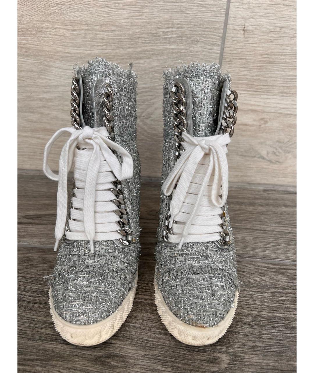 CASADEI Серебряные текстильные ботинки, фото 2