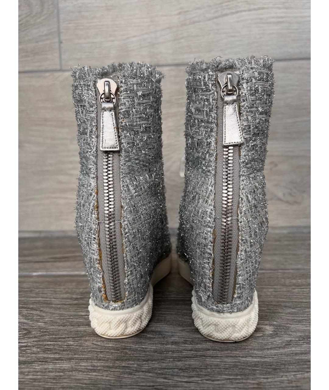 CASADEI Серебряные текстильные ботинки, фото 4